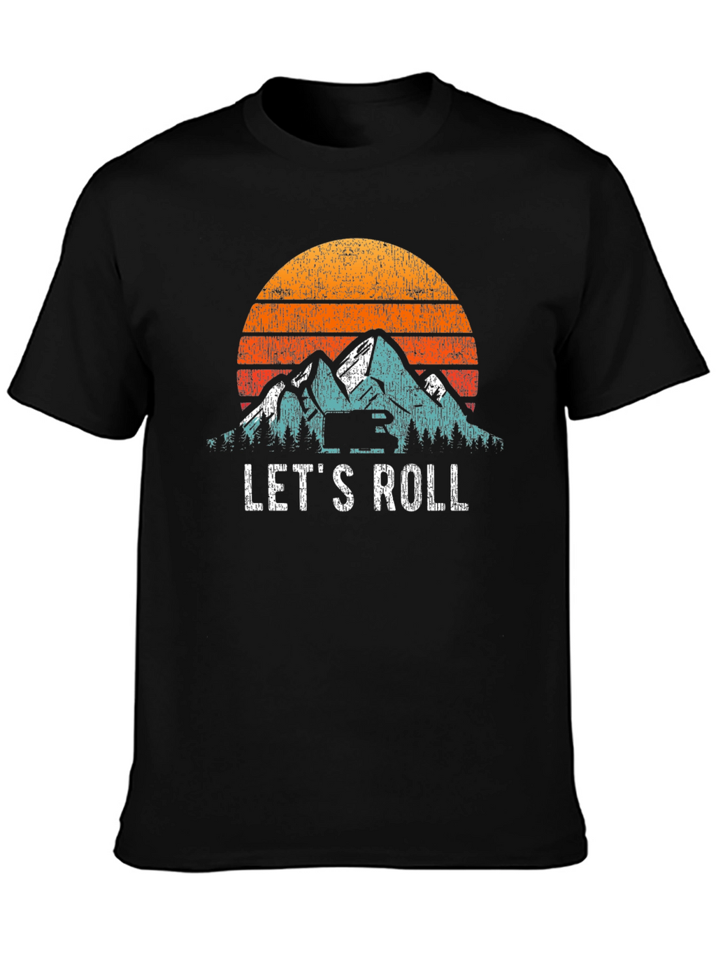 Lets Roll Mountain Sunset Graphic Tee