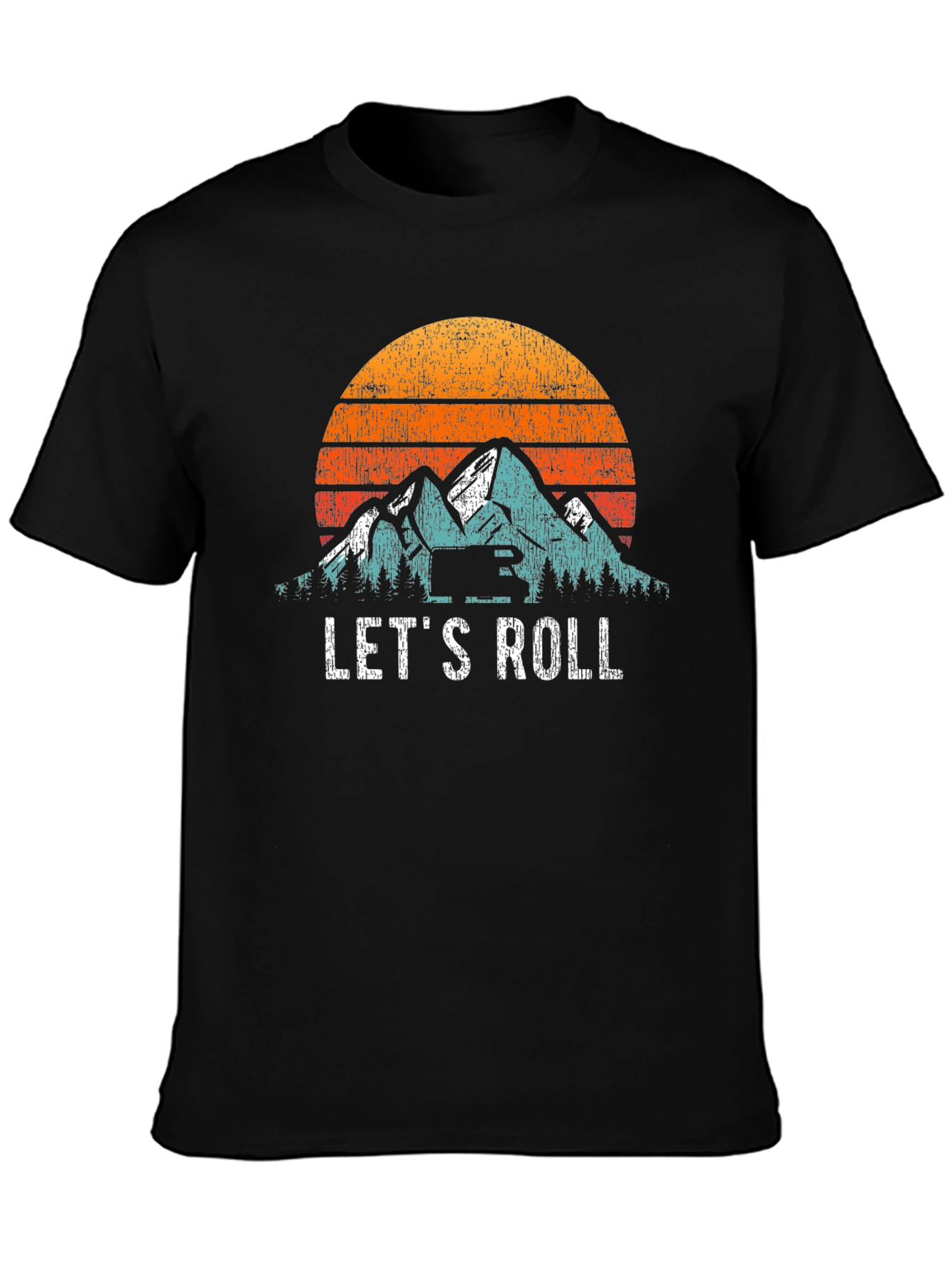 Lets Roll Mountain Sunset Graphic Tee