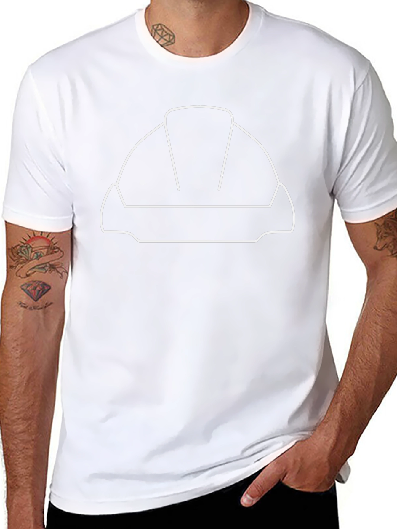 Hard Hat Outline Graphic T-Shirt