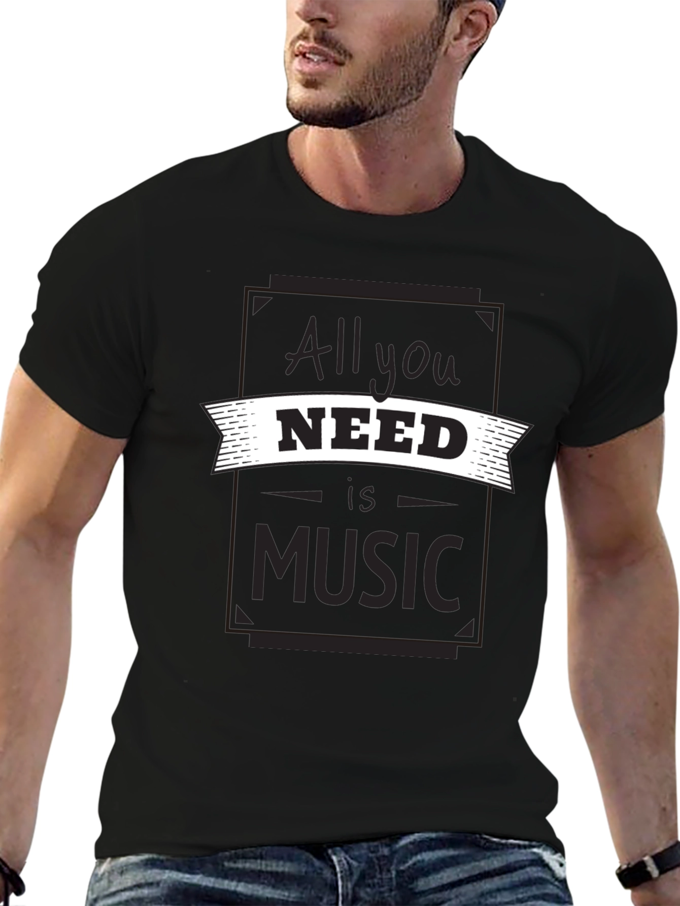 Music Lover Black T-Shirt - All You Need is Music