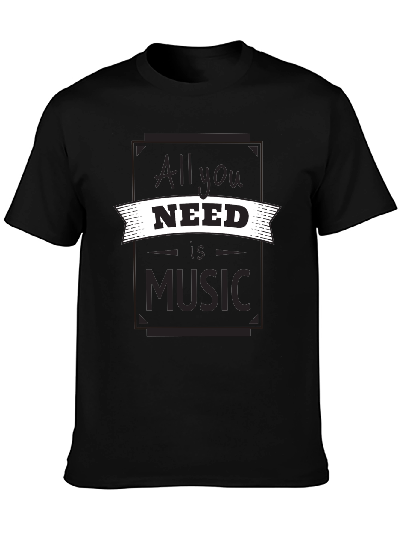Music Lover Black T-Shirt - All You Need is Music