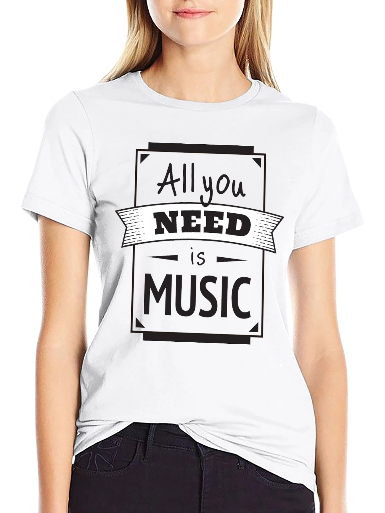Music Lover Black T-Shirt - All You Need is Music