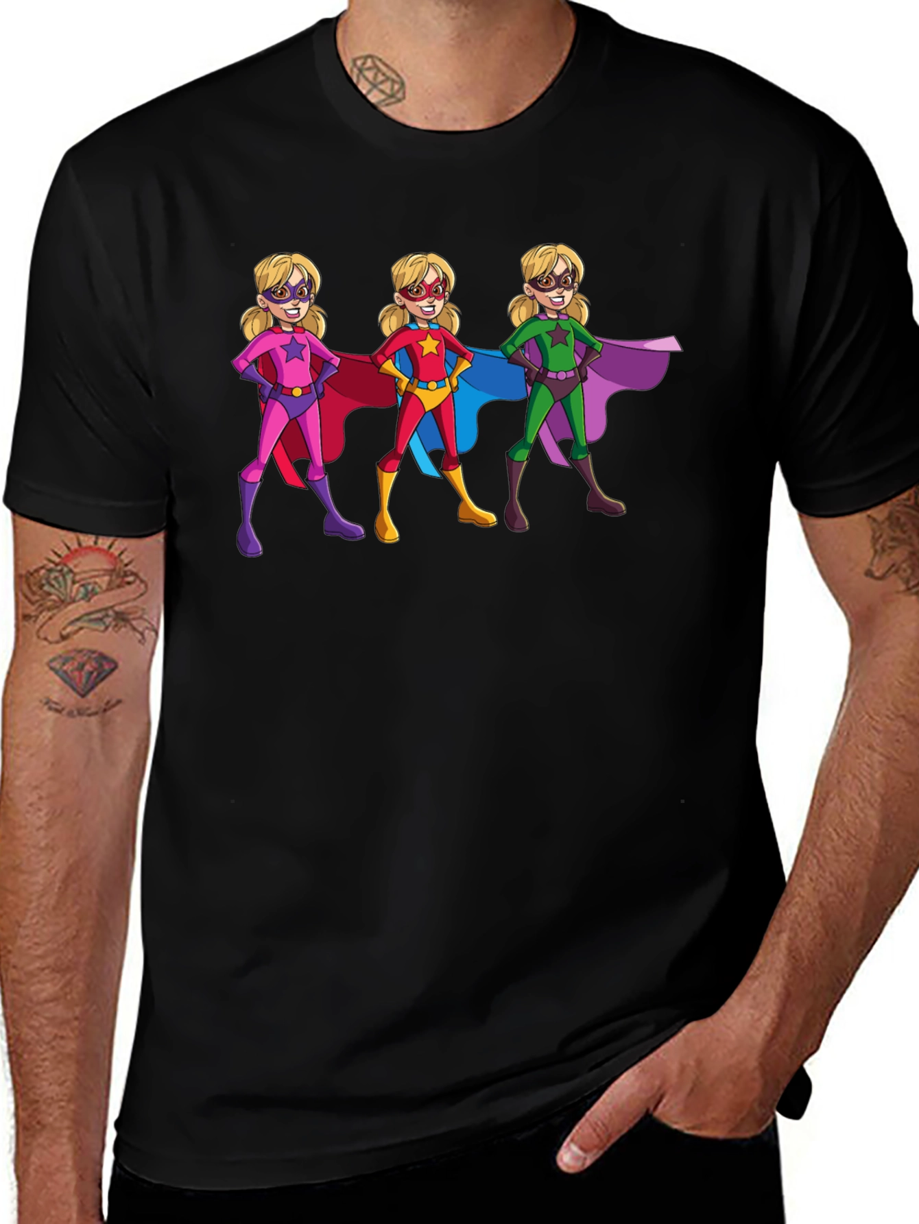 Superhero Girls Graphic T-Shirt - Black