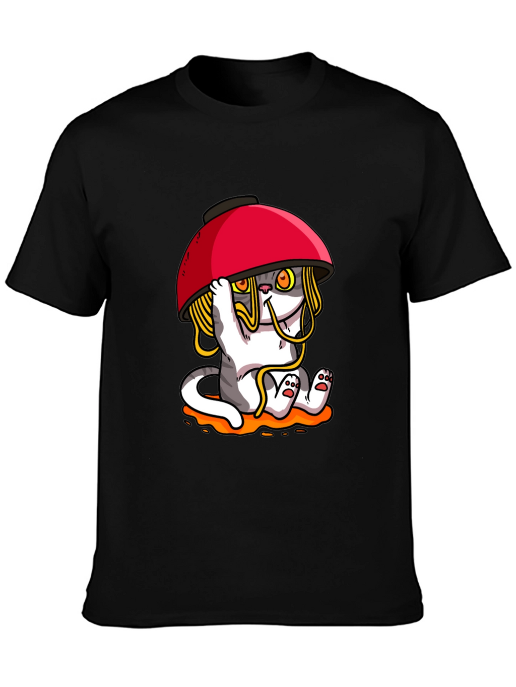 Noodle Cat T-Shirt - Ramen Bowl Funny Graphic Tee