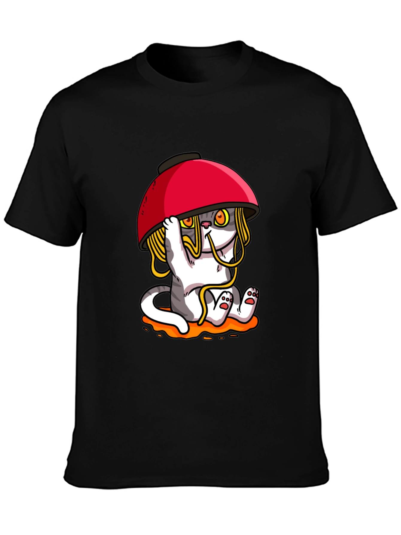 Noodle Cat T-Shirt - Ramen Bowl Funny Graphic Tee