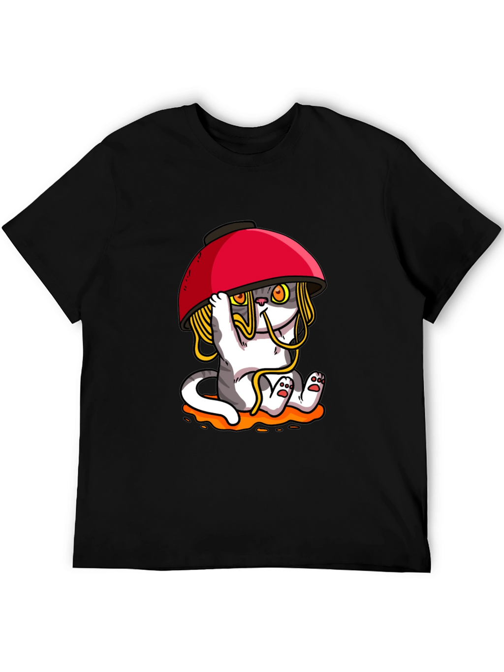 Noodle Cat T-Shirt - Ramen Bowl Funny Graphic Tee