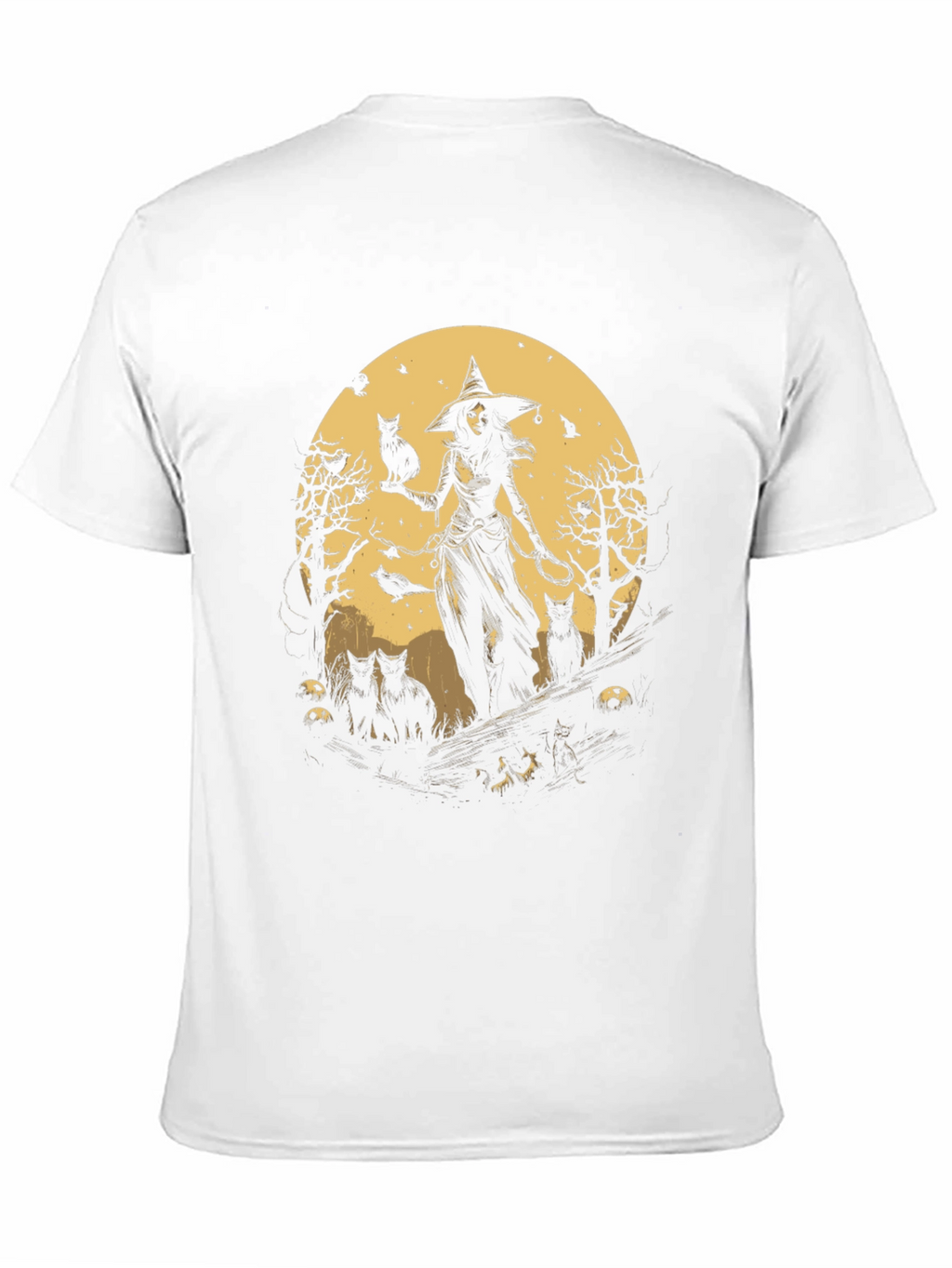 Witch & Cats Graphic Tee - Halloween Style