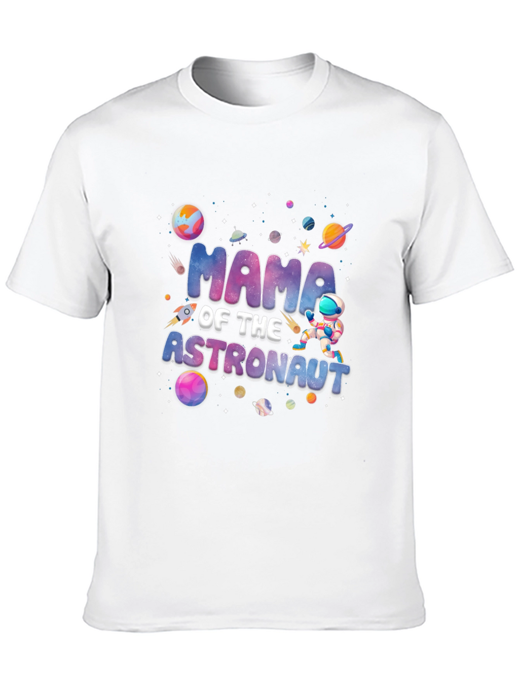 Mama of the Astronaut Black T-Shirt