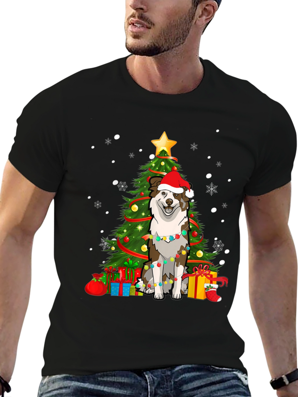Festive Dog Christmas Tree T-Shirt