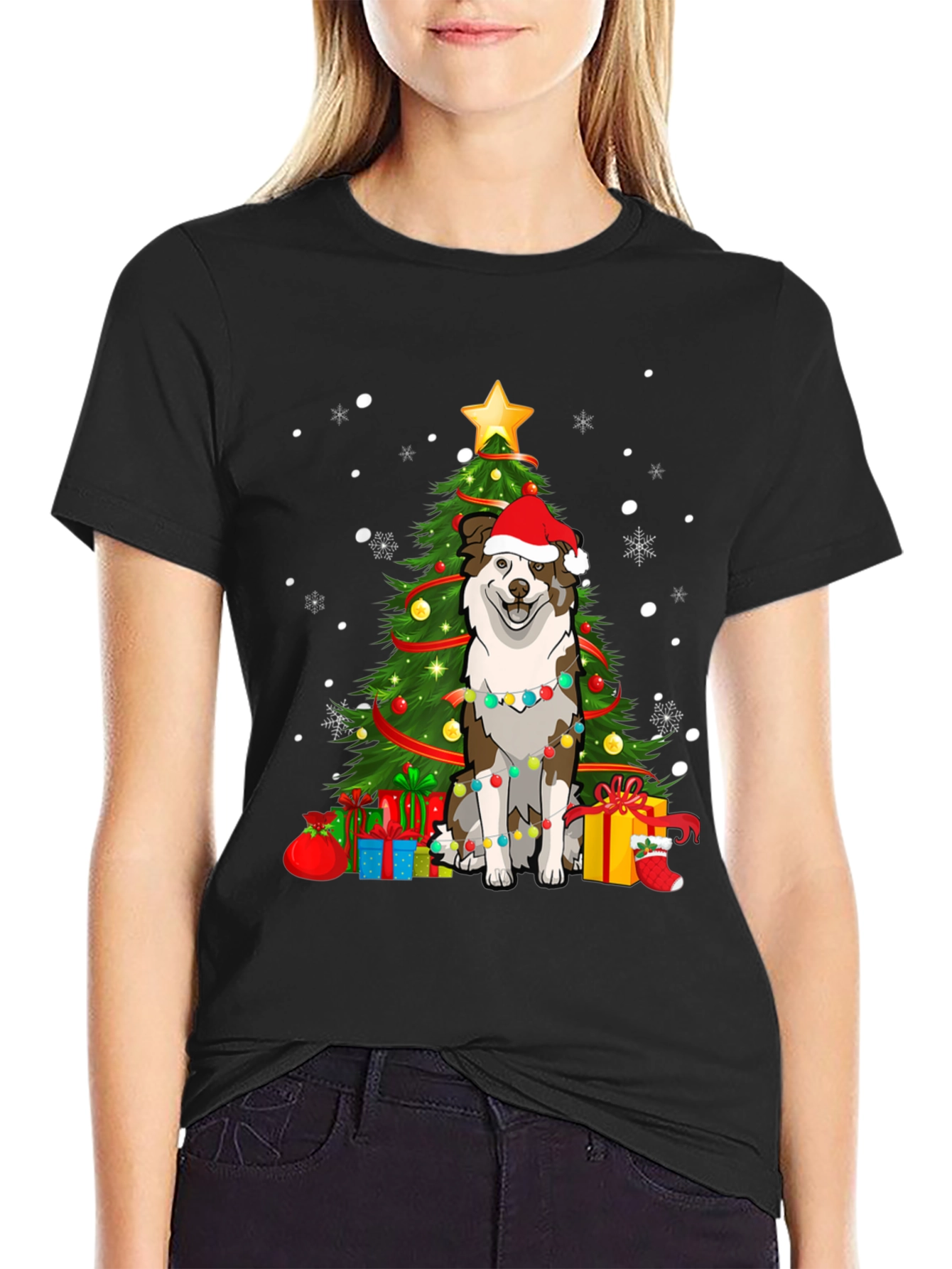 Festive Dog Christmas Tree T-Shirt