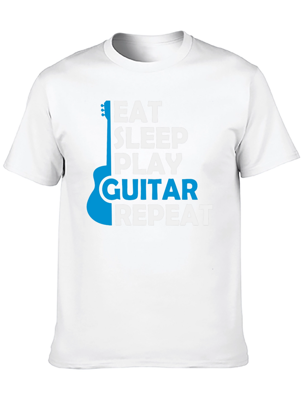 Eat Sleep Play Guitar Repeat Black Graphic T-Shirt