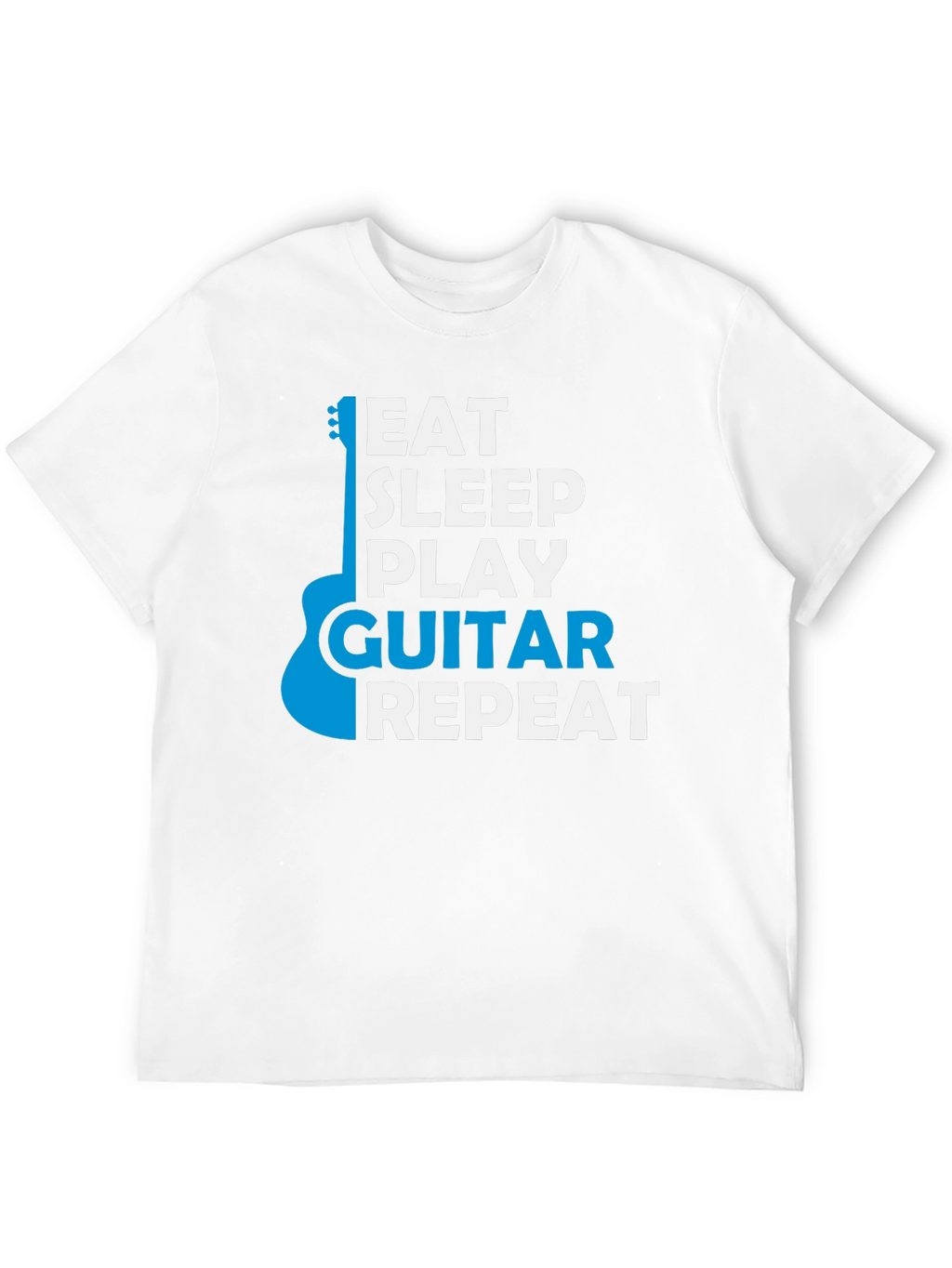 Eat Sleep Play Guitar Repeat Black Graphic T-Shirt