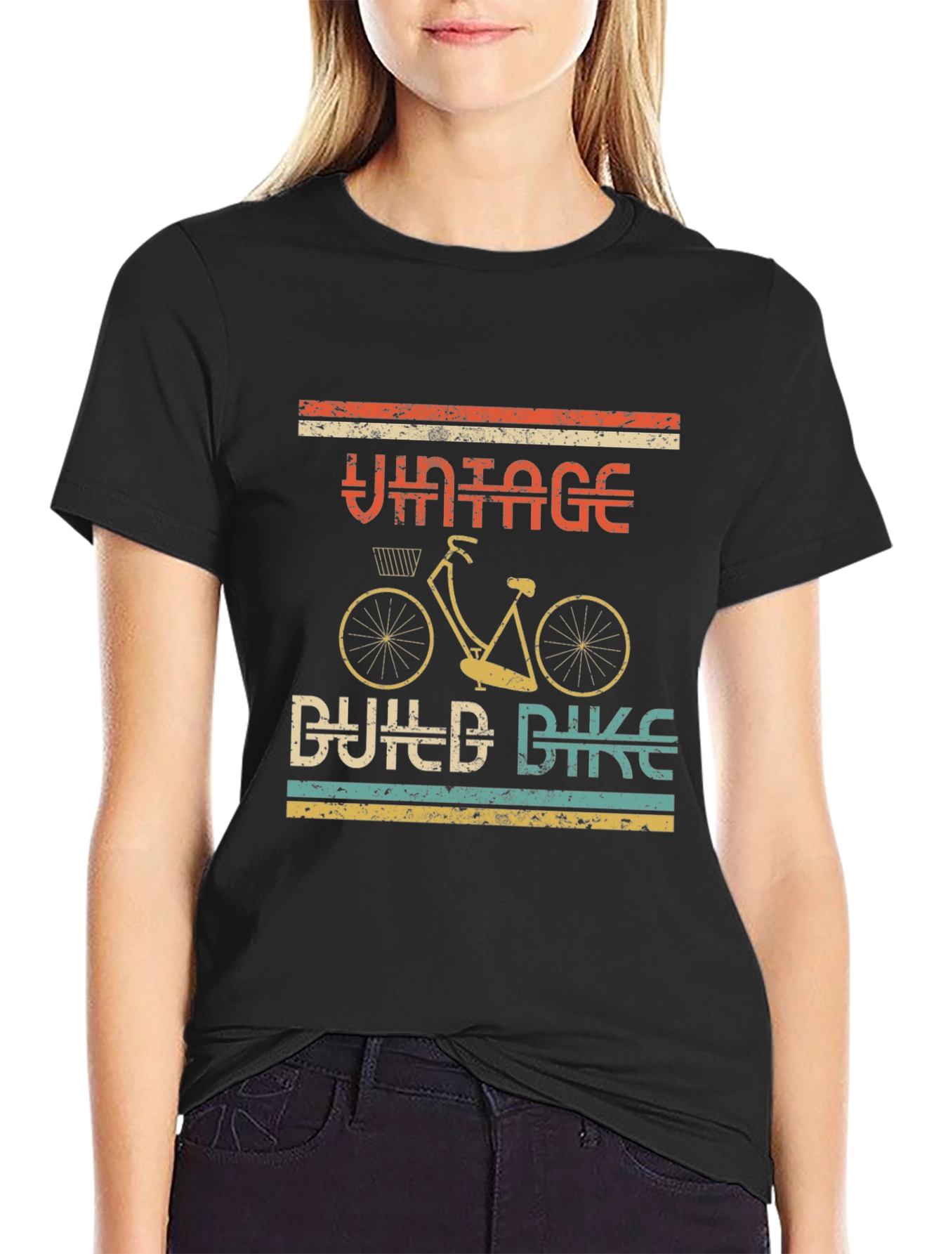 Vintage Build Bike T-Shirt - Retro Cycling Tee