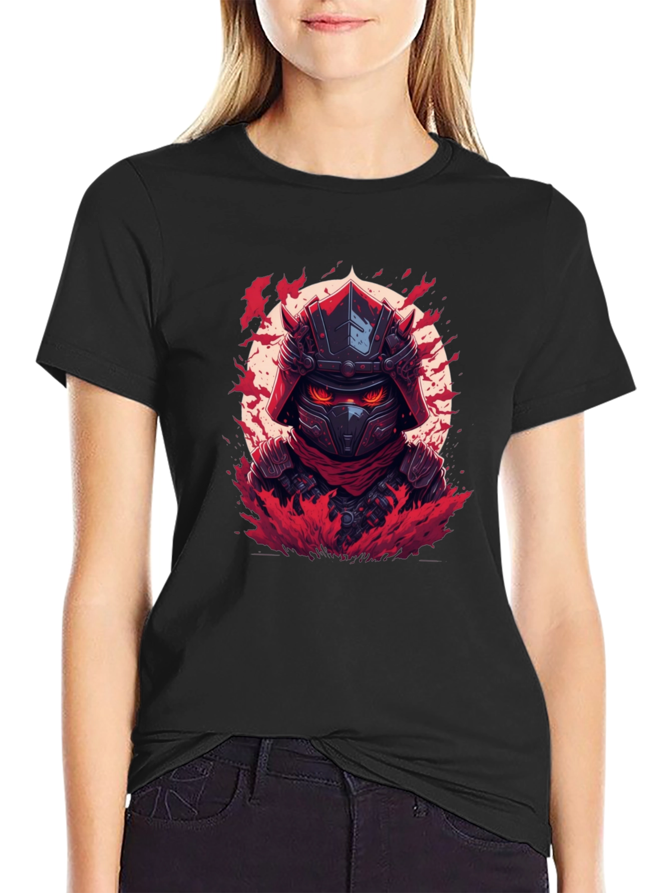 Samurai Warrior Graphic T-Shirt - Black