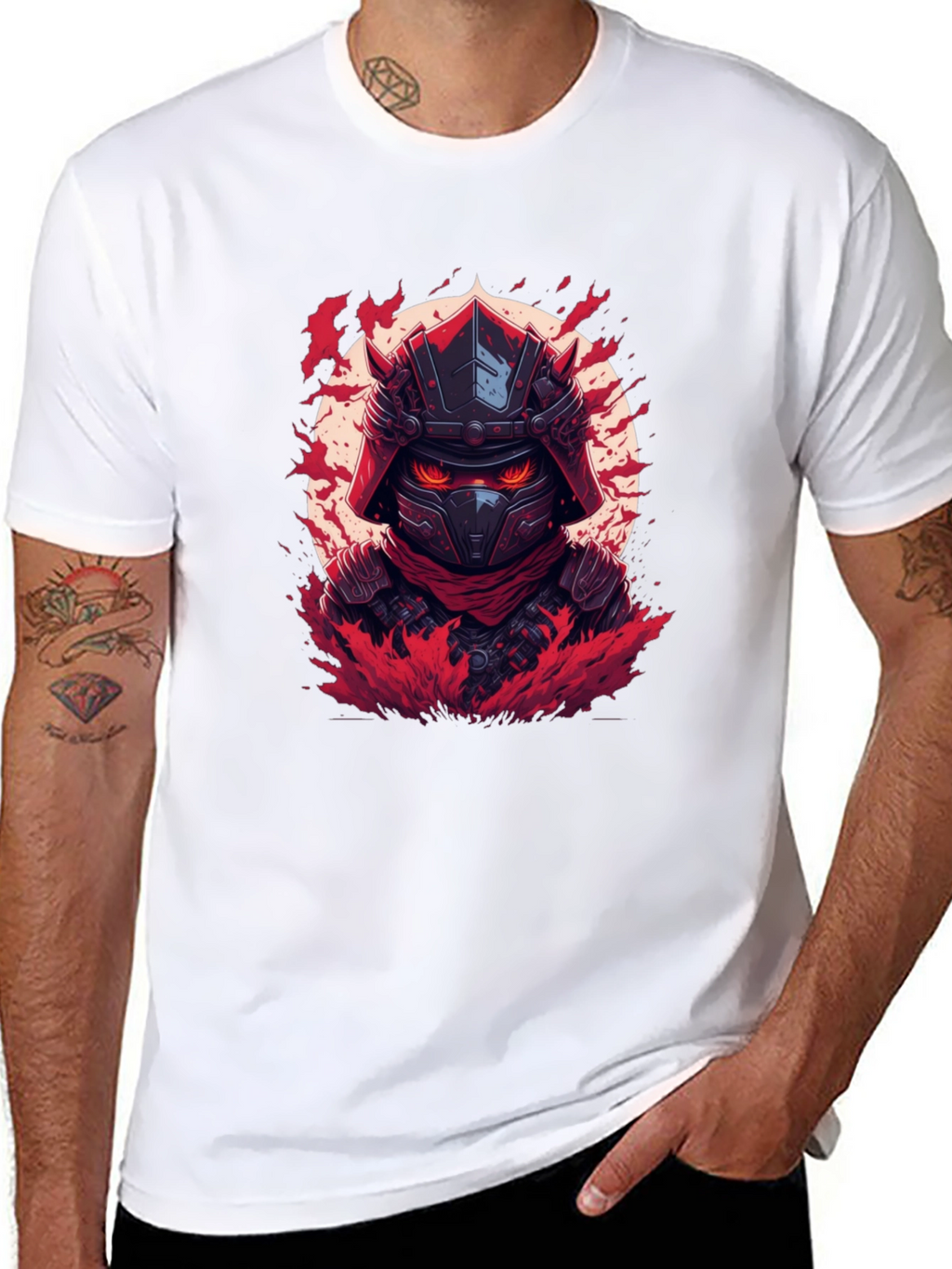 Samurai Warrior Graphic T-Shirt - Black