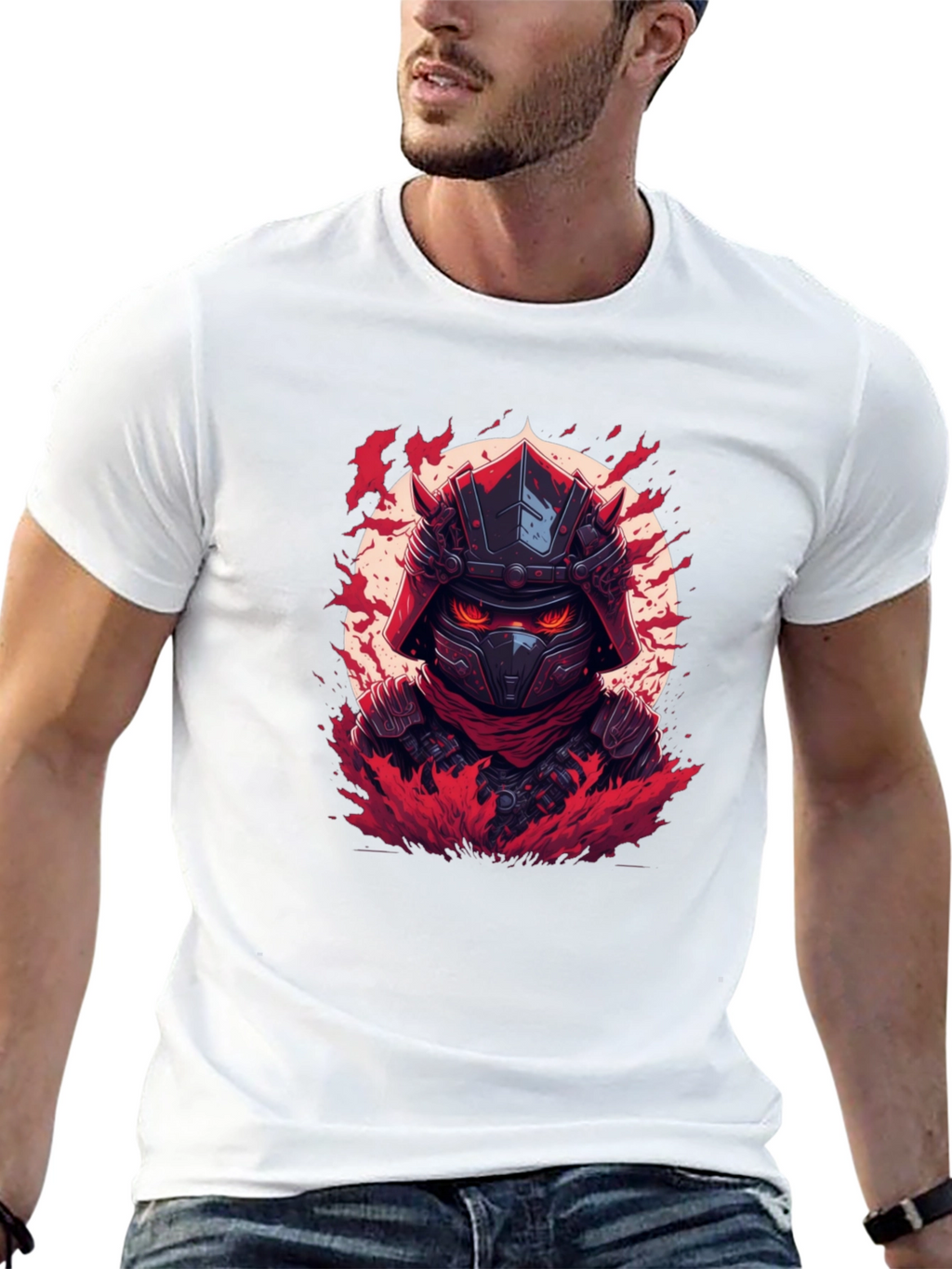 Samurai Warrior Graphic T-Shirt - Black