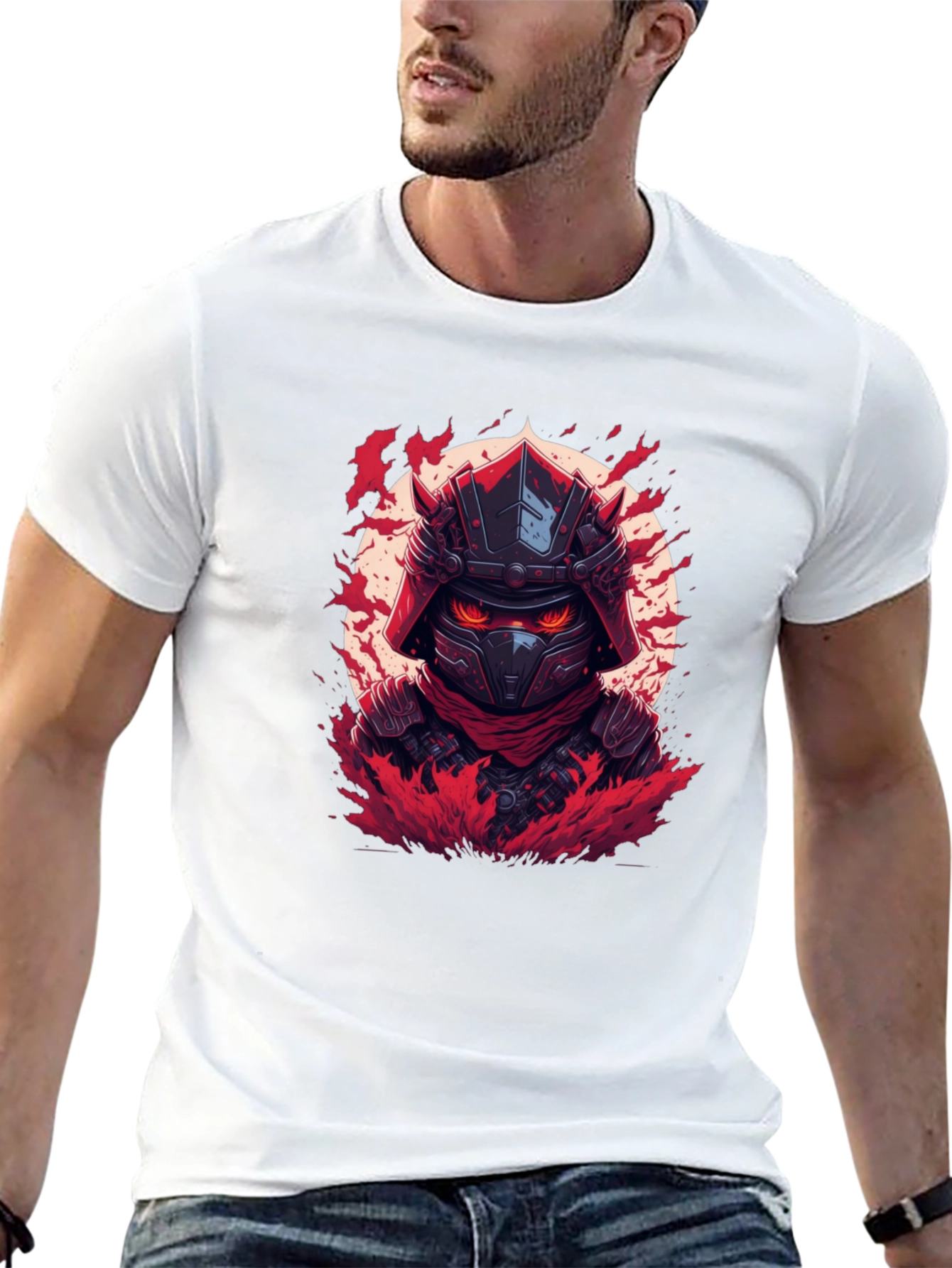 Samurai Warrior Graphic T-Shirt - Black