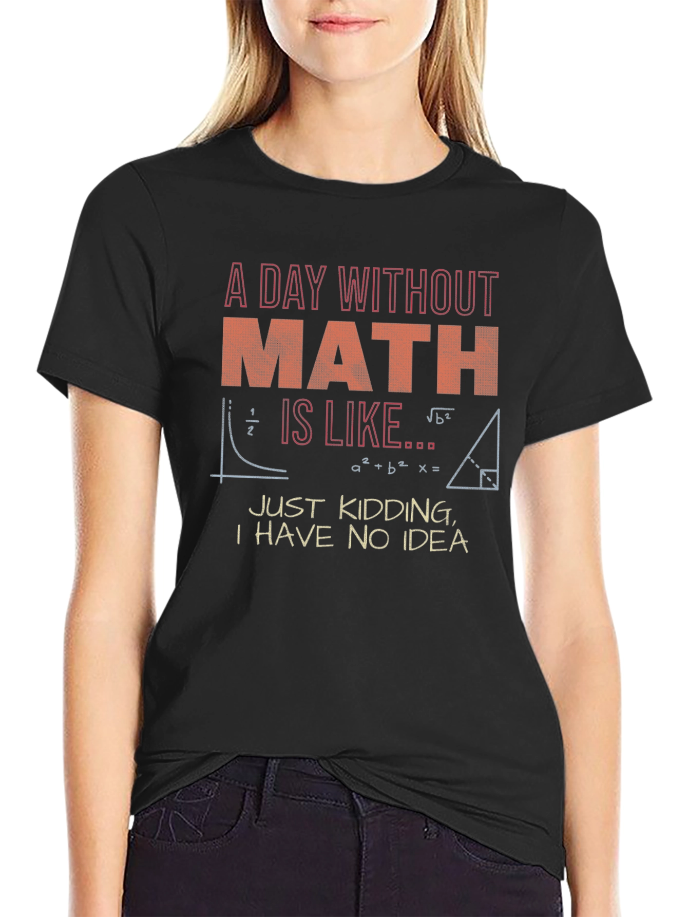 Math Pun Graphic Tee - A Day Without Math T-Shirt