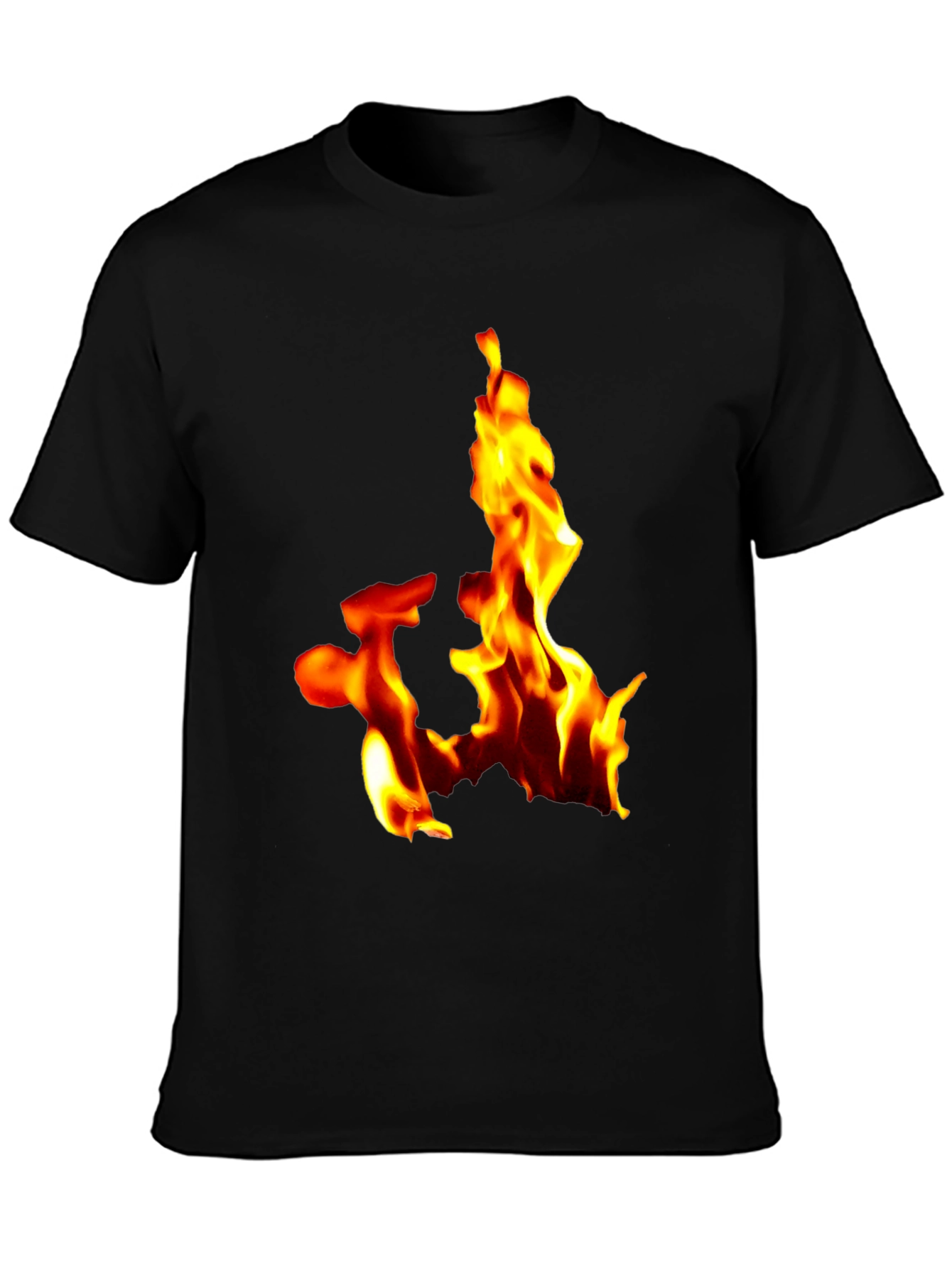 Fiery Flames Graphic Tee - Bold Black T-Shirt