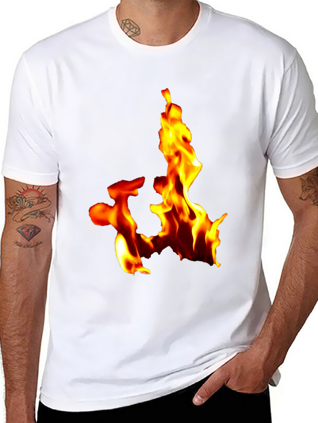 Fiery Flames Graphic Tee - Bold Black T-Shirt