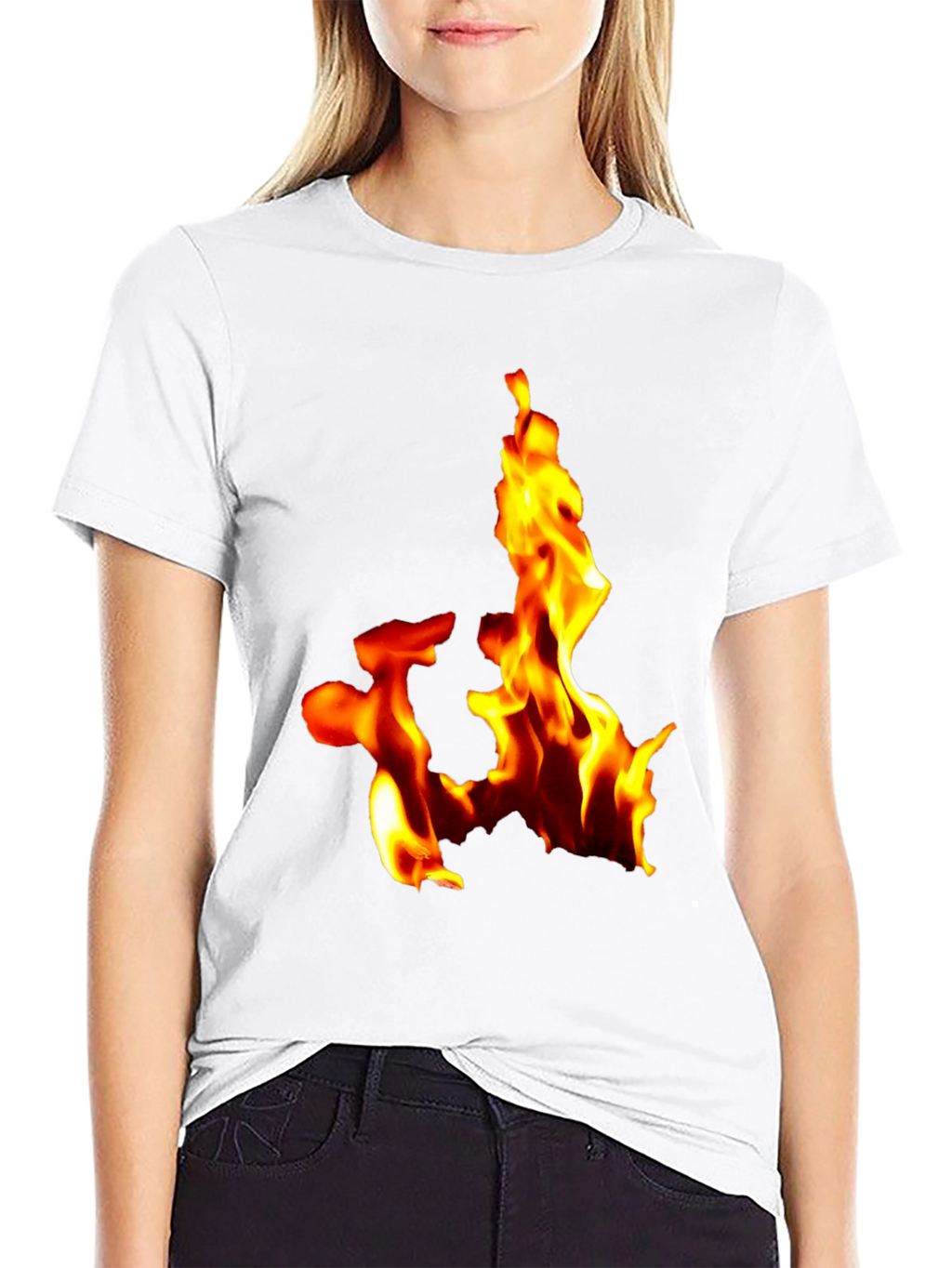 Fiery Flames Graphic Tee - Bold Black T-Shirt