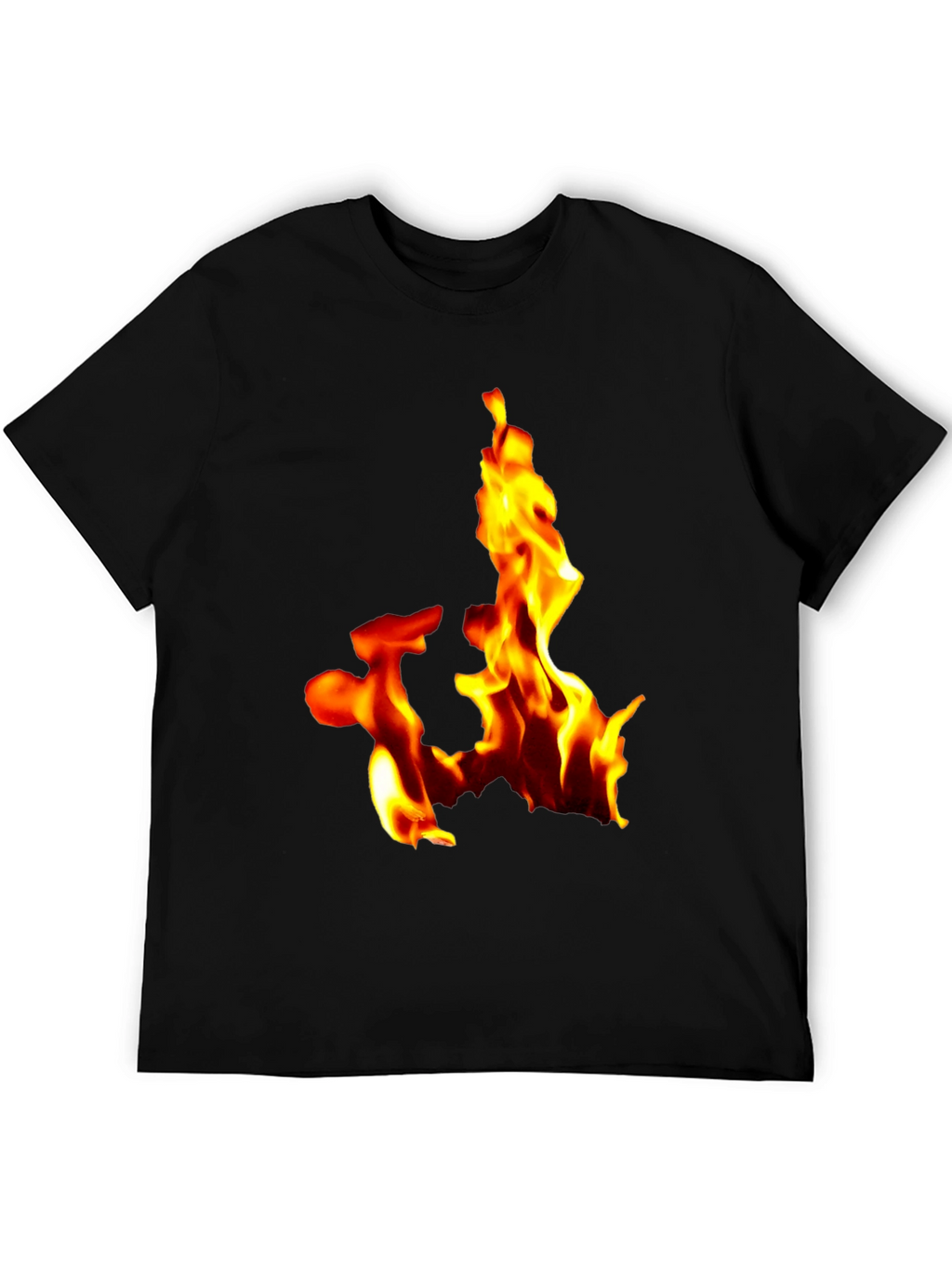 Fiery Flames Graphic Tee - Bold Black T-Shirt