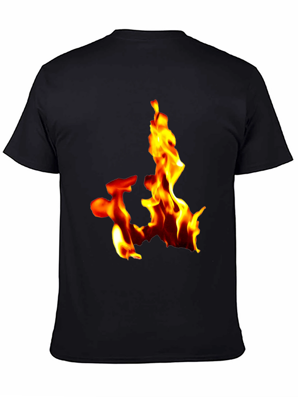 Fiery Flames Graphic Tee - Bold Black T-Shirt
