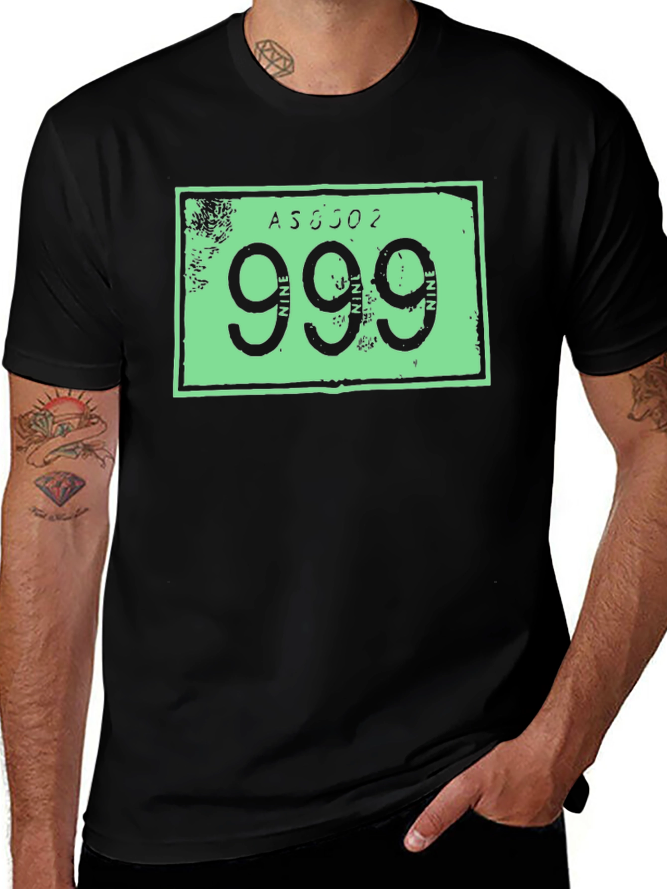 999 Graphic Print Tee - Black