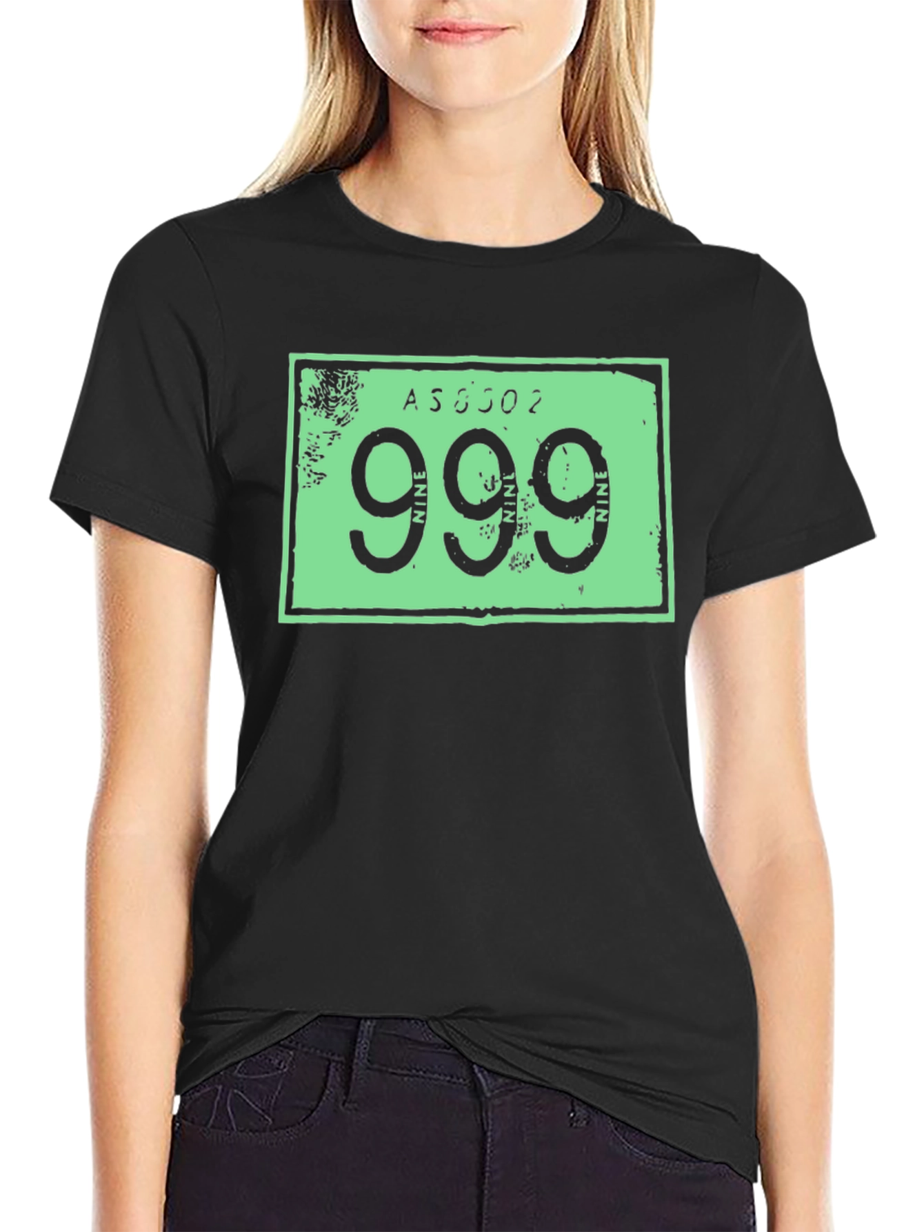 999 Graphic Print Tee - Black