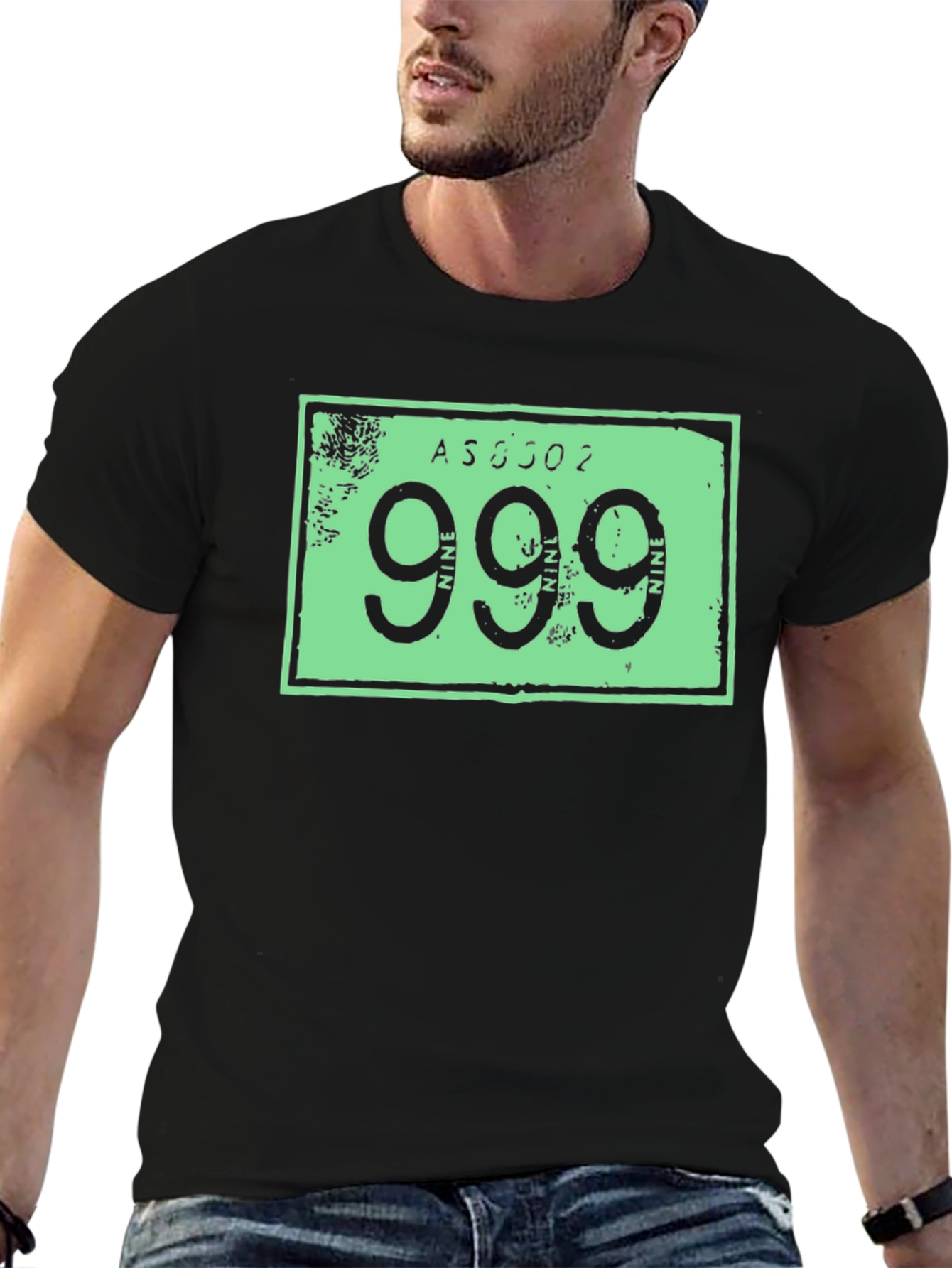999 Graphic Print Tee - Black