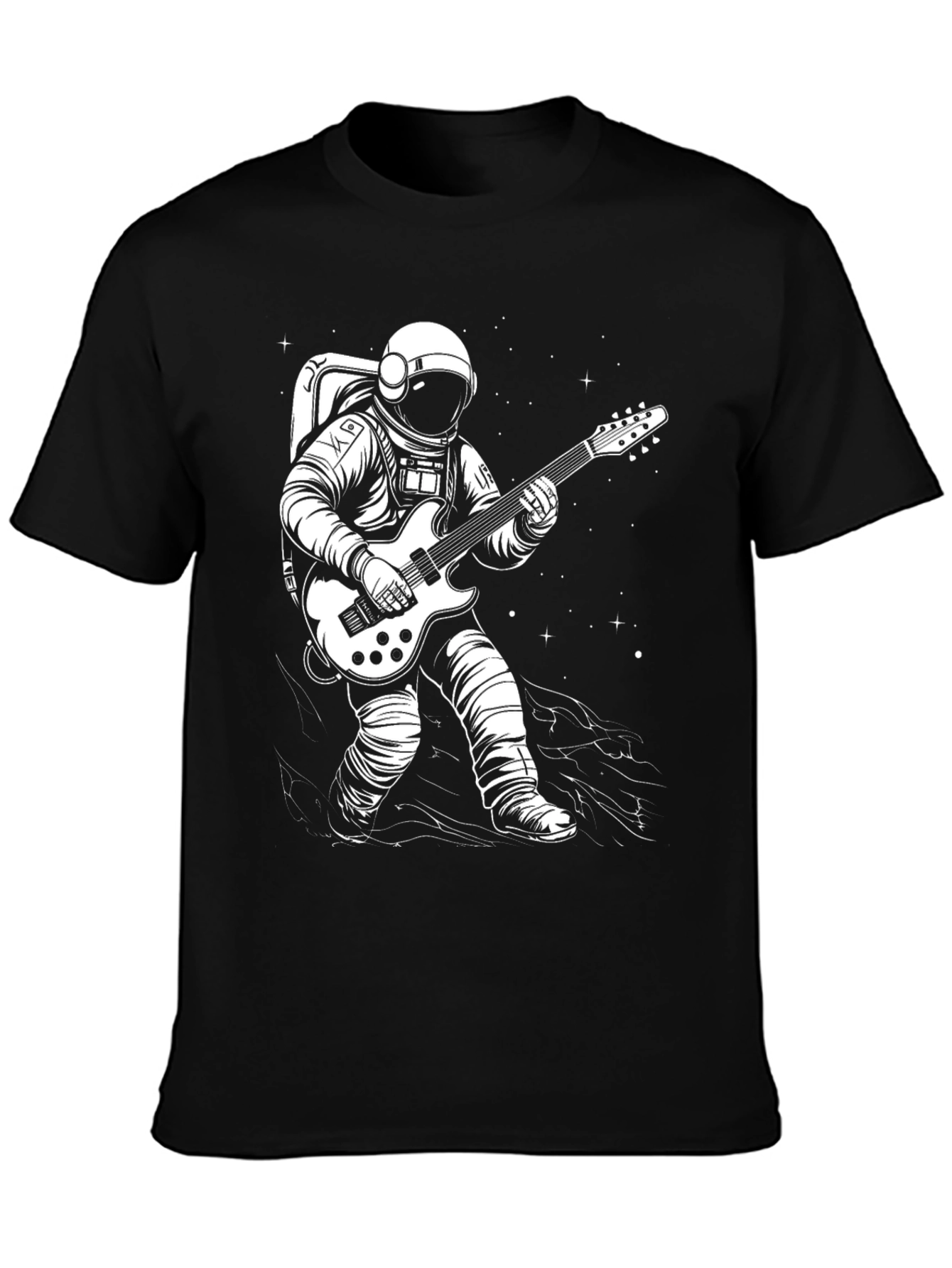 Astronaut Guitarist Graphic Tee - Space Rocker T-Shirt
