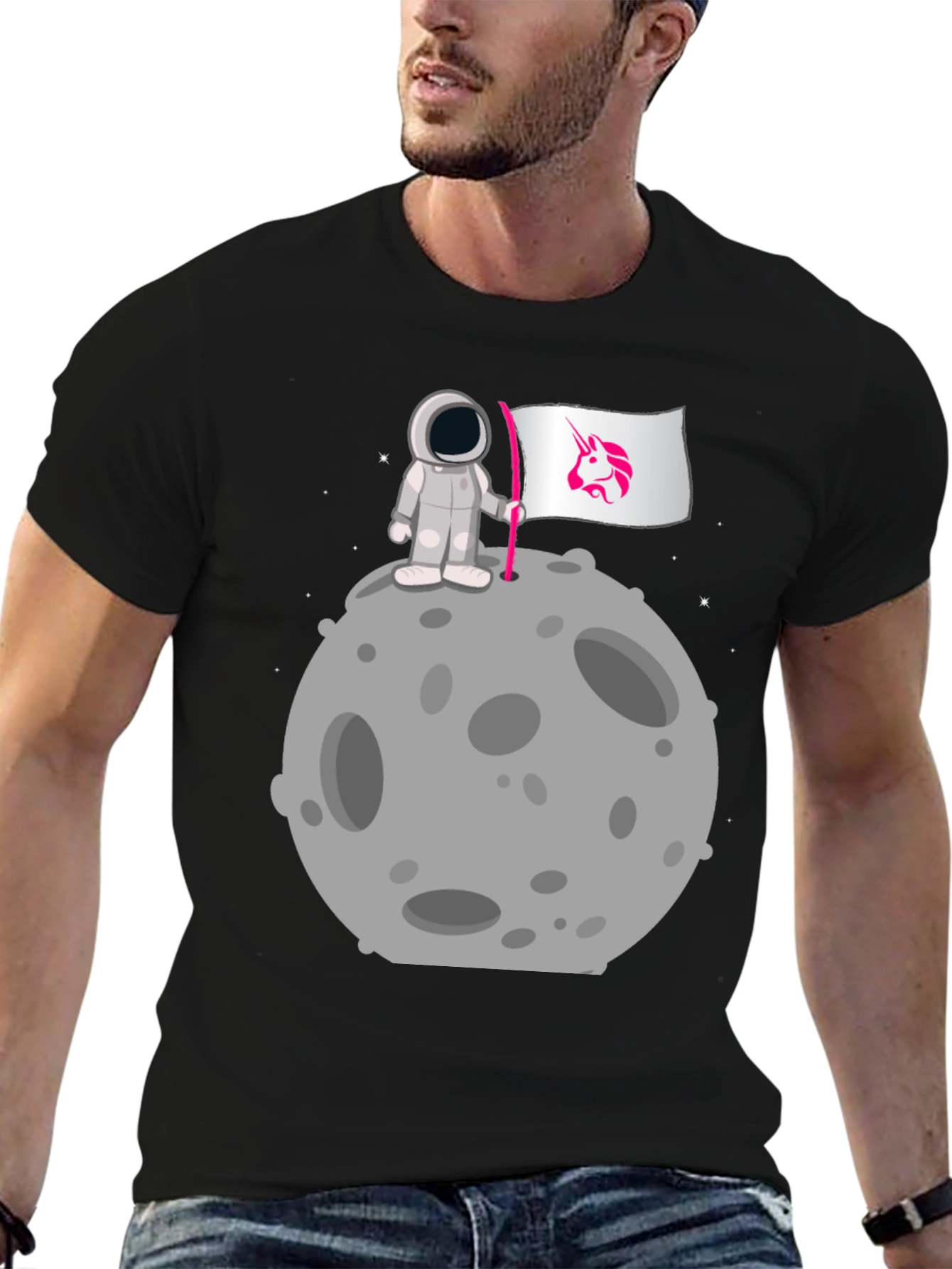 Astronaut Unicorn Flag Graphic Tee