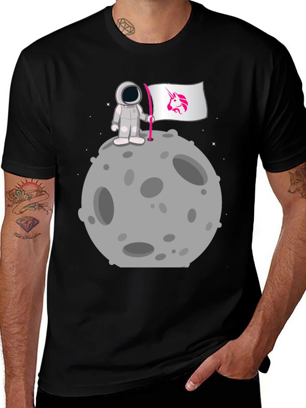 Astronaut Unicorn Flag Graphic Tee