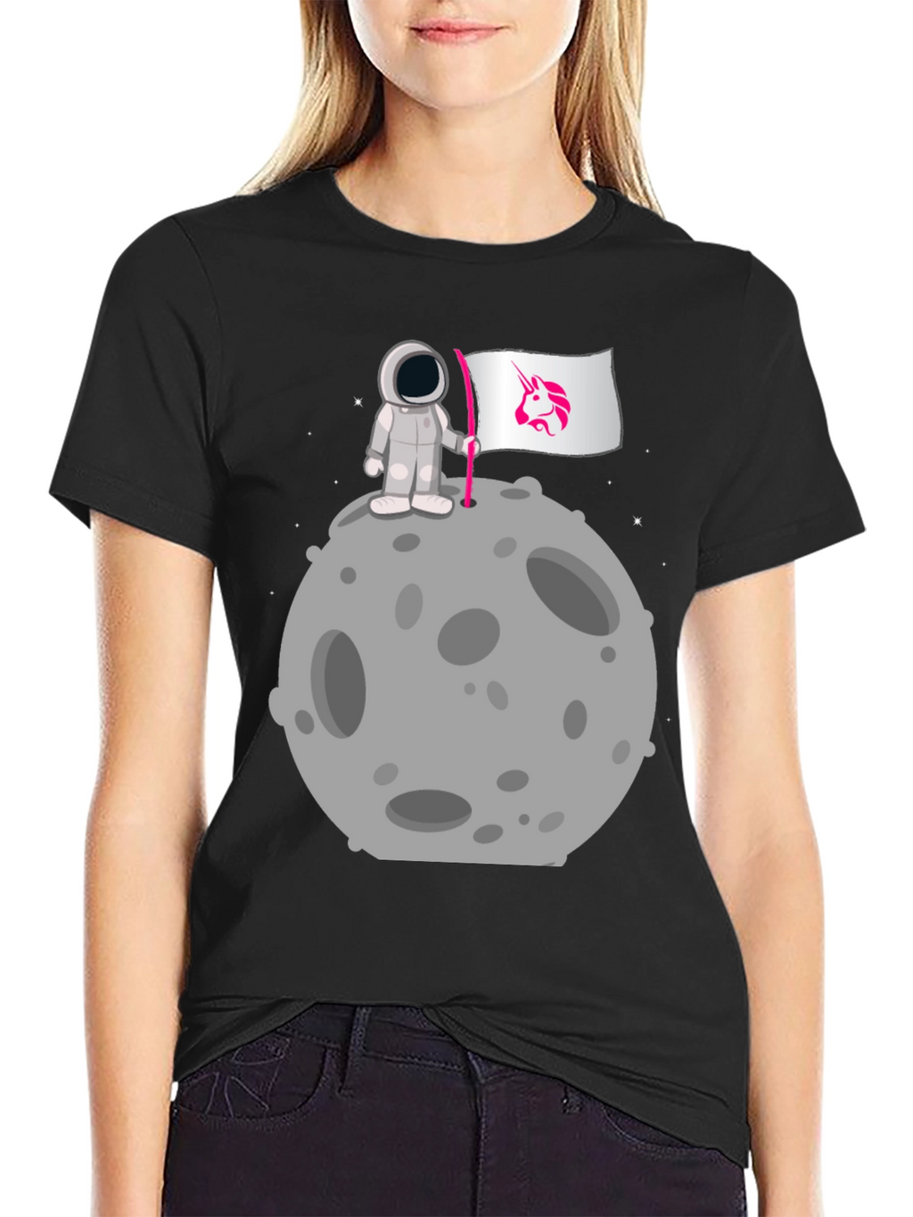Astronaut Unicorn Flag Graphic Tee