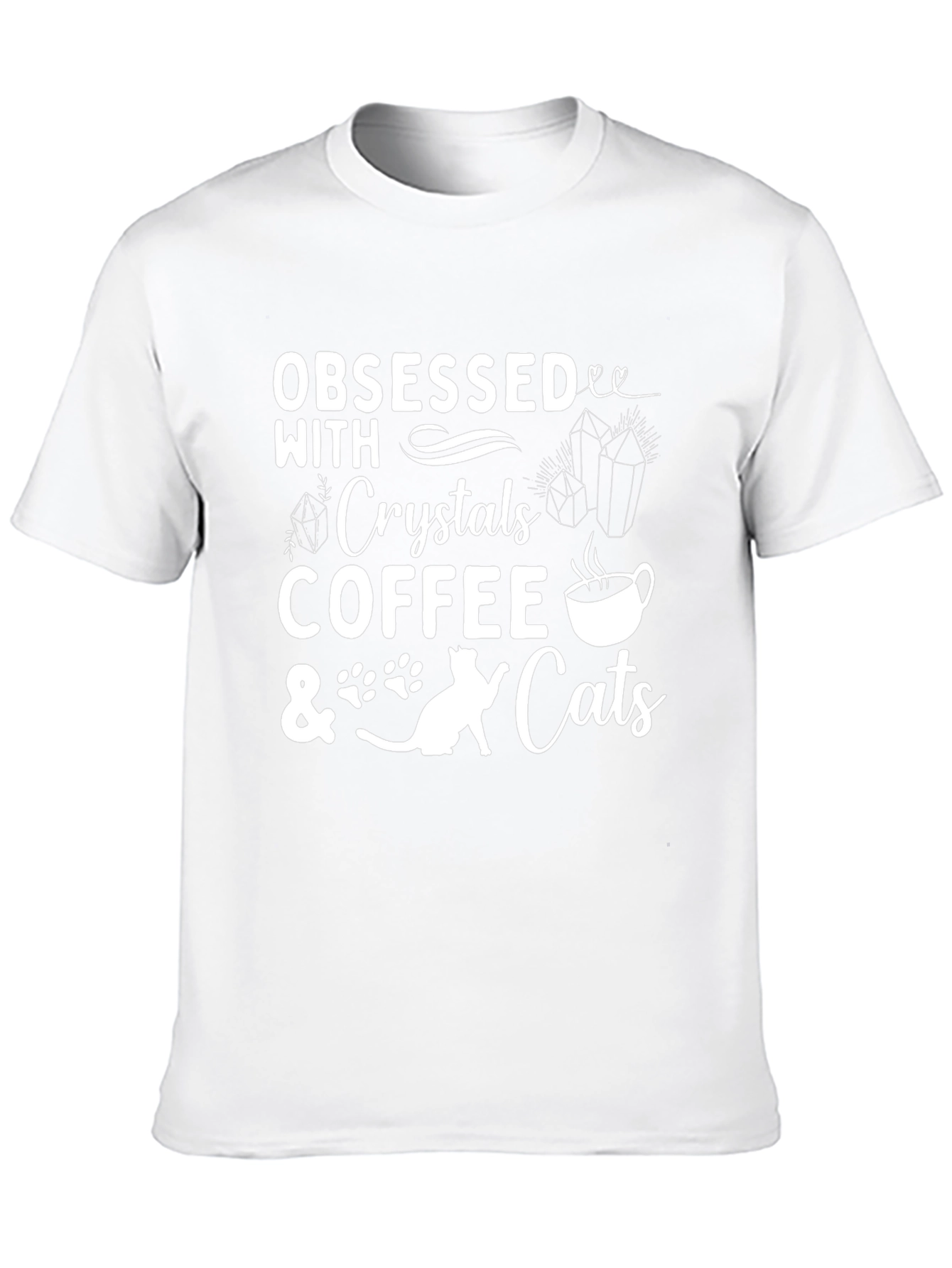 Obsessed with Crystals Coffee & Cats Graphic Tee