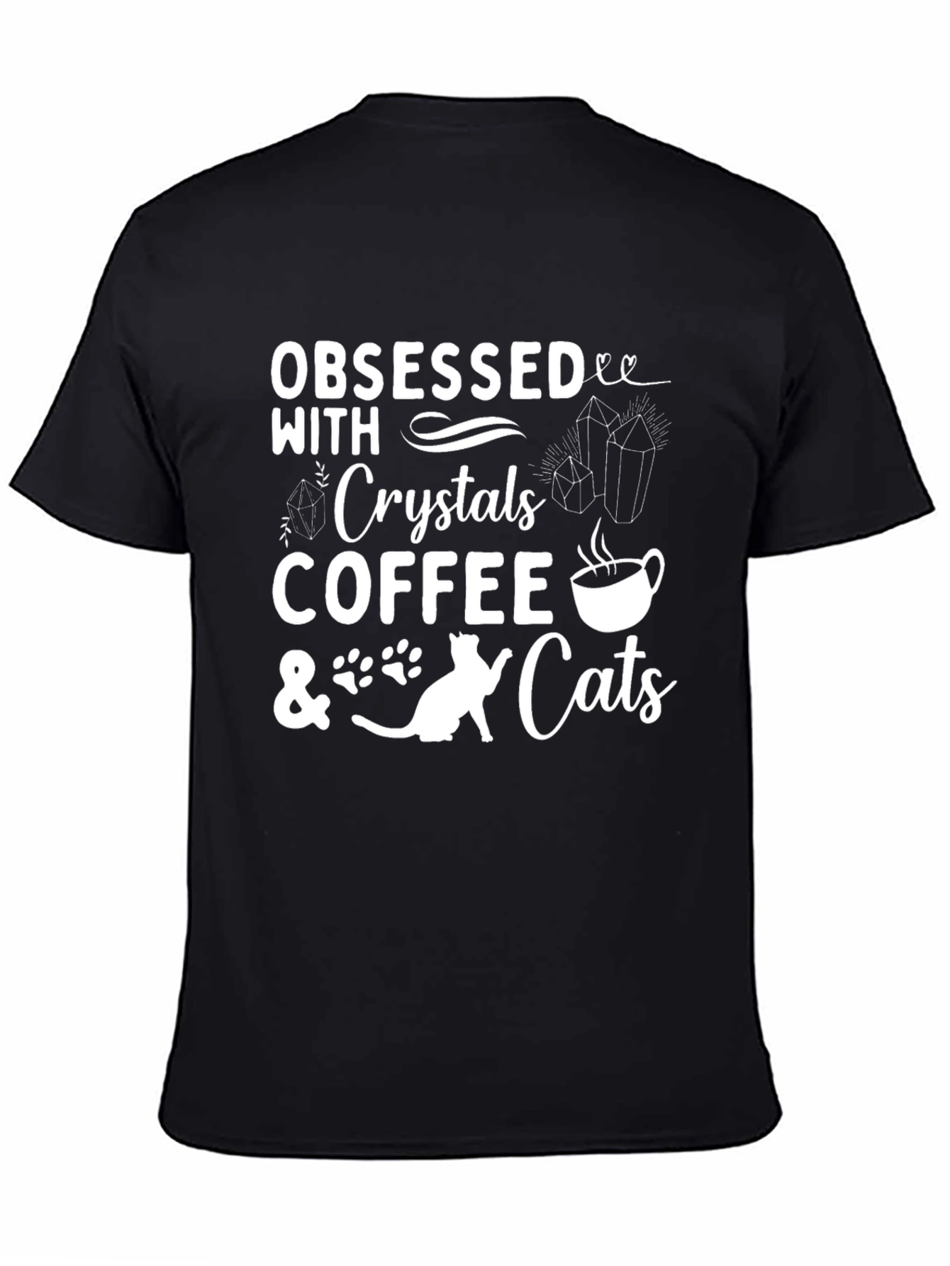 Obsessed with Crystals Coffee & Cats Graphic Tee