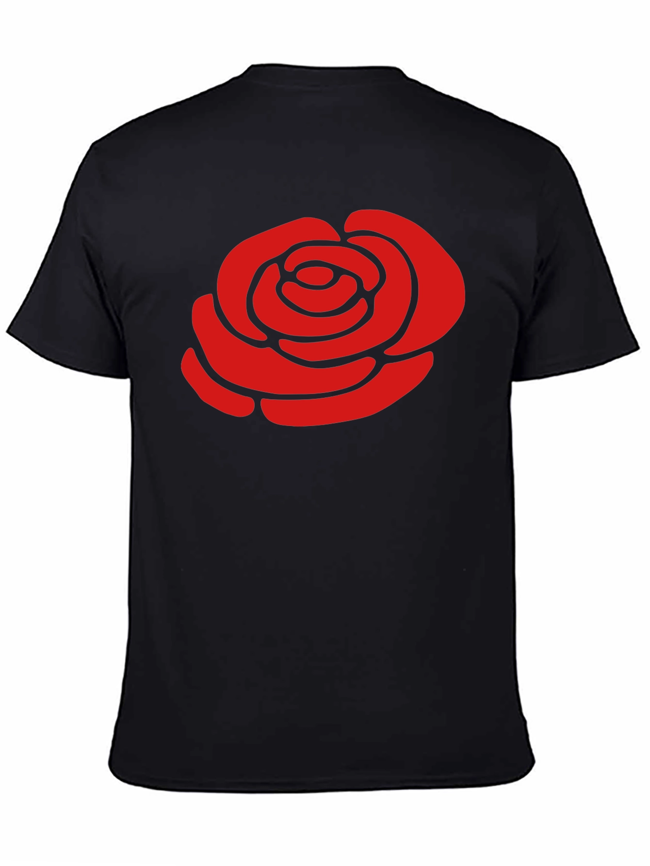 Red Rose Graphic Black T-Shirt - Stylish Casual Wear