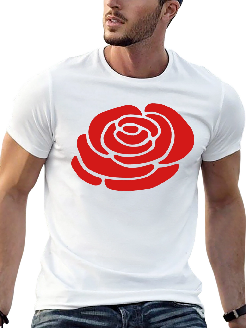 Red Rose Graphic Black T-Shirt - Stylish Casual Wear