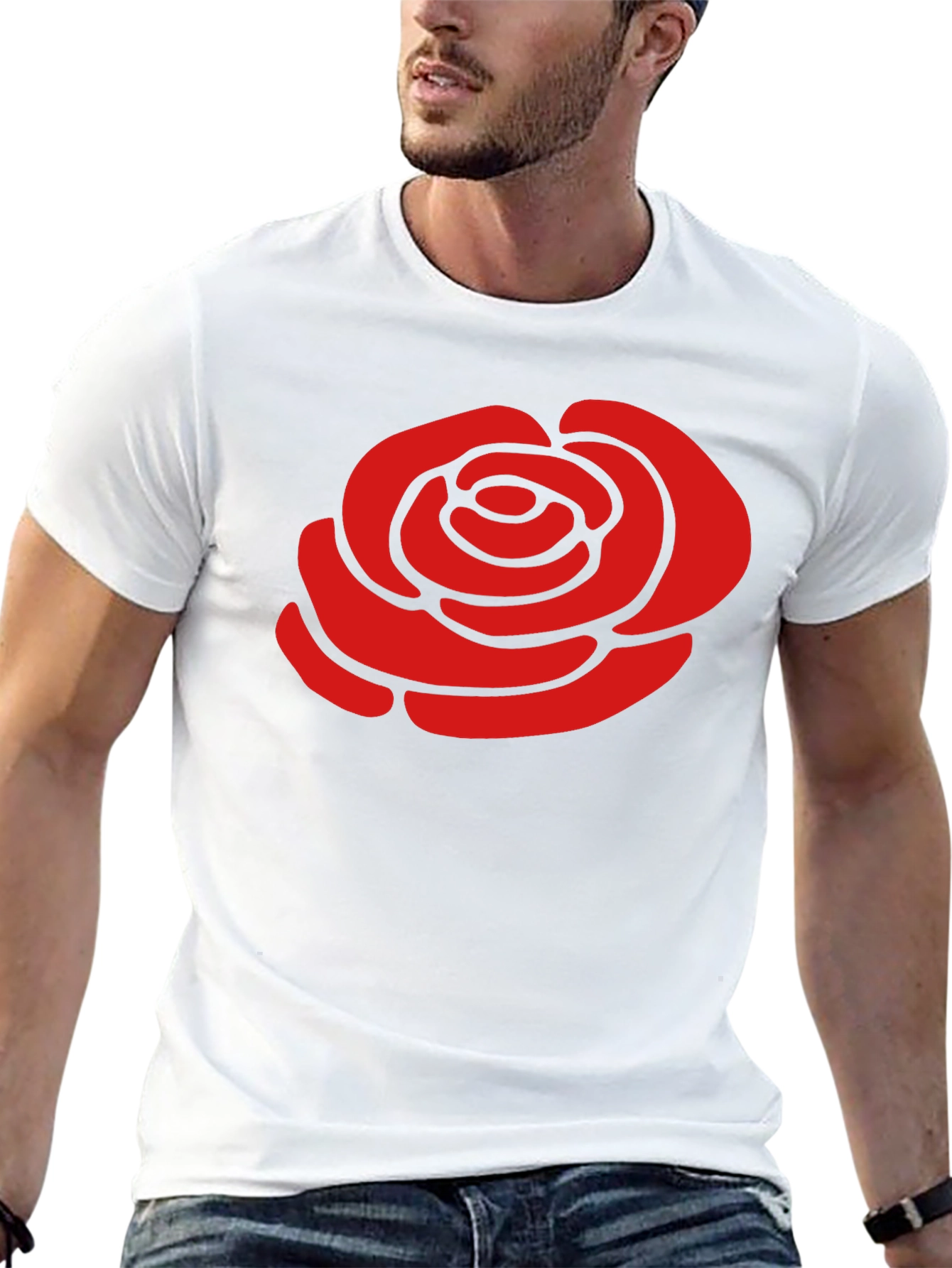 Red Rose Graphic Black T-Shirt - Stylish Casual Wear