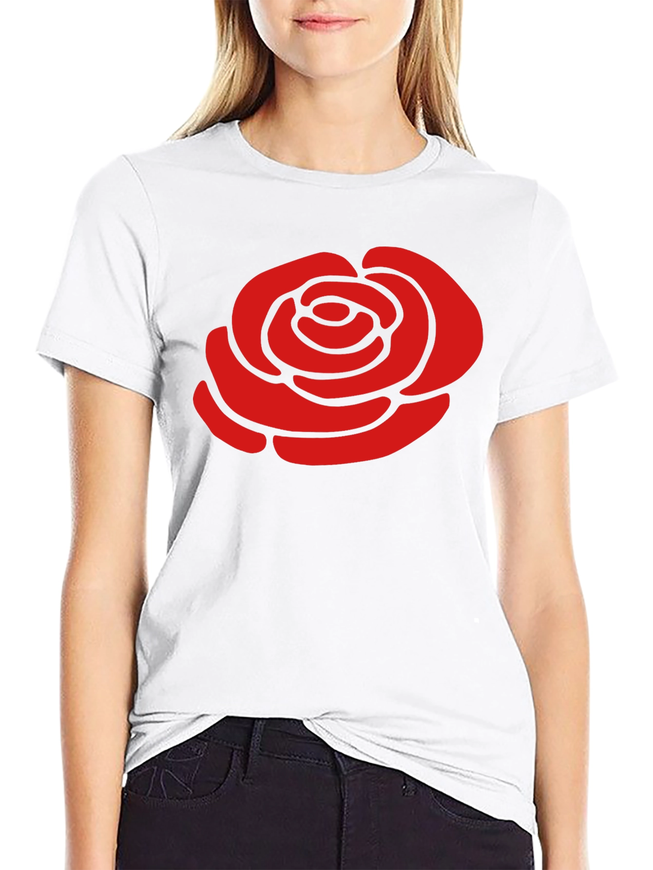 Red Rose Graphic Black T-Shirt - Stylish Casual Wear