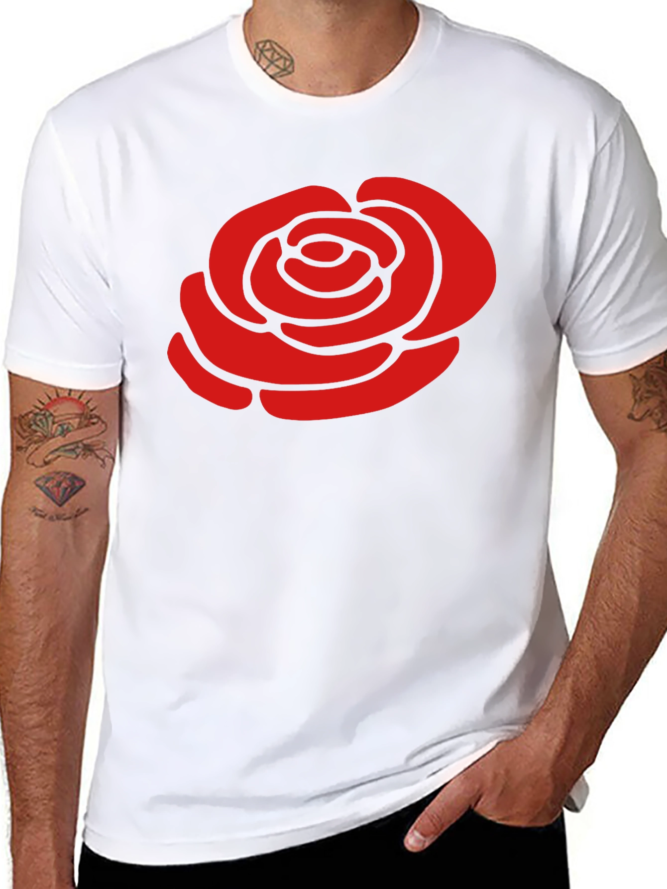 Red Rose Graphic Black T-Shirt - Stylish Casual Wear
