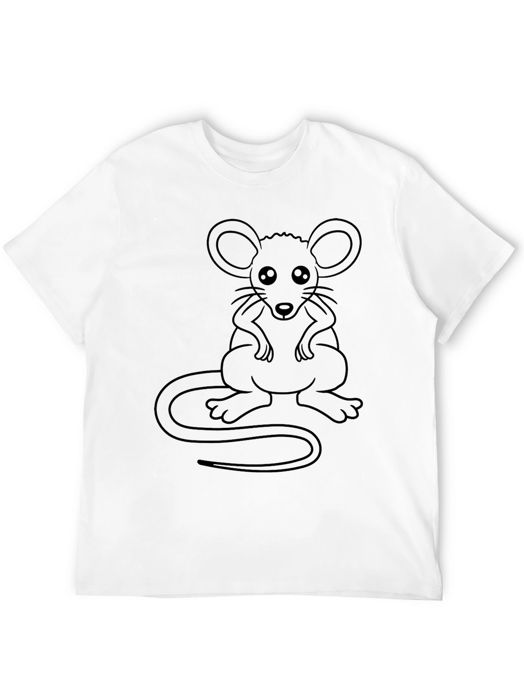 Black Graphic Tee - Cute Cartoon Mouse Design