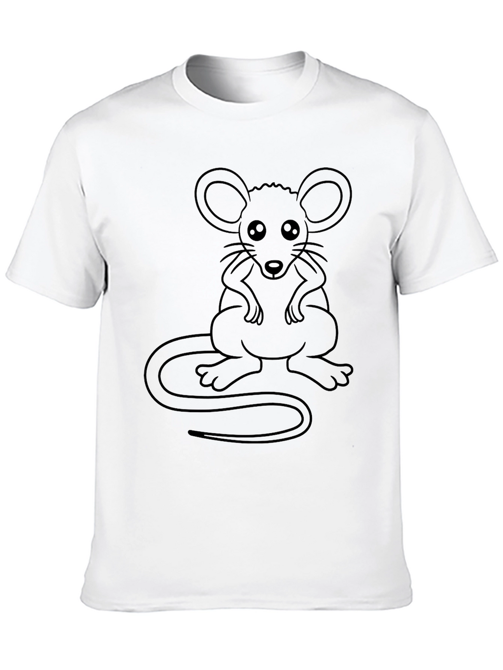 Black Graphic Tee - Cute Cartoon Mouse Design