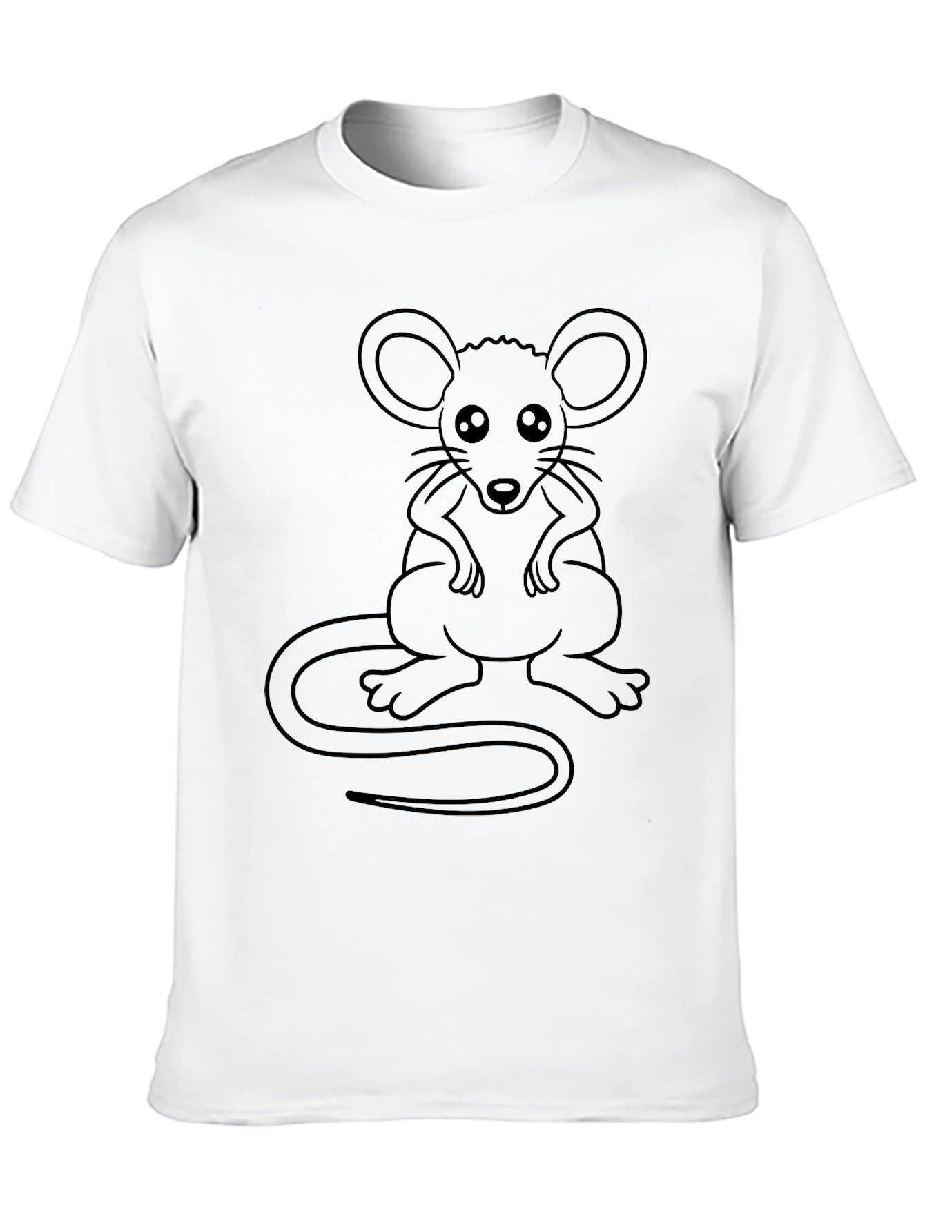 Black Graphic Tee - Cute Cartoon Mouse Design