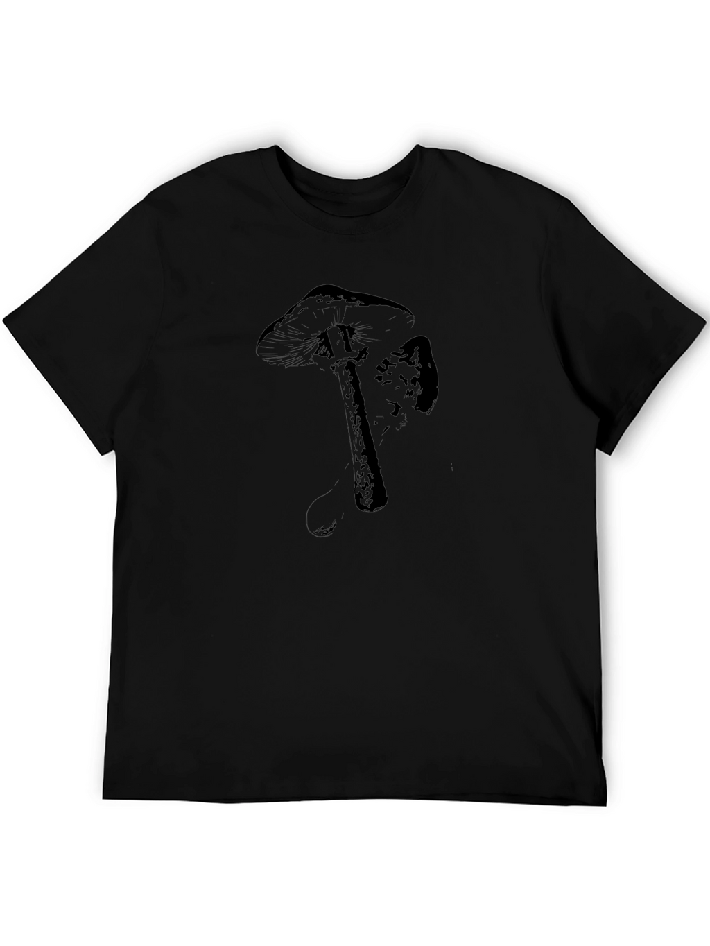 Black Mushroom Graphic Tee - Unisex Casual T-Shirt