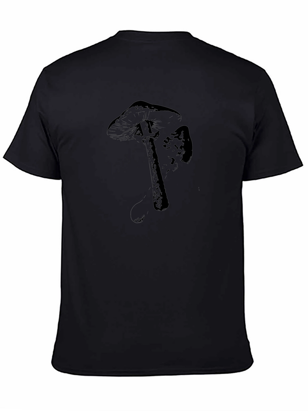 Black Mushroom Graphic Tee - Unisex Casual T-Shirt