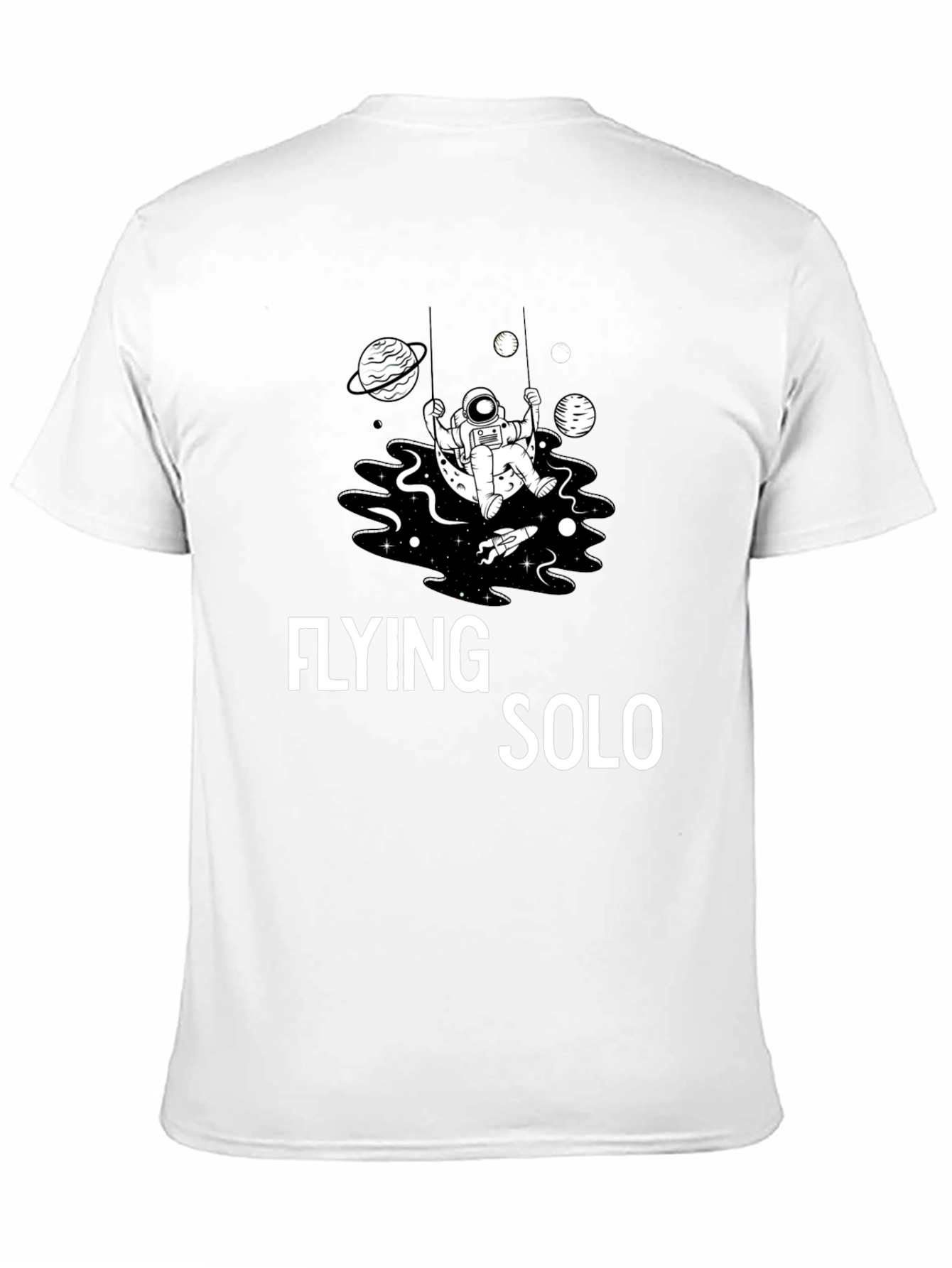 Flying Solo Graphic Tee - Space Astronaut Design