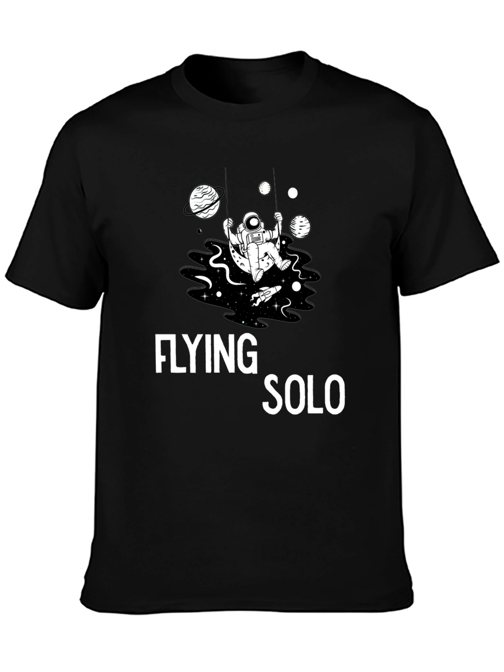 Flying Solo Graphic Tee - Space Astronaut Design