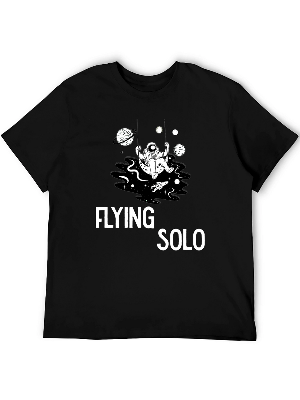 Flying Solo Graphic Tee - Space Astronaut Design