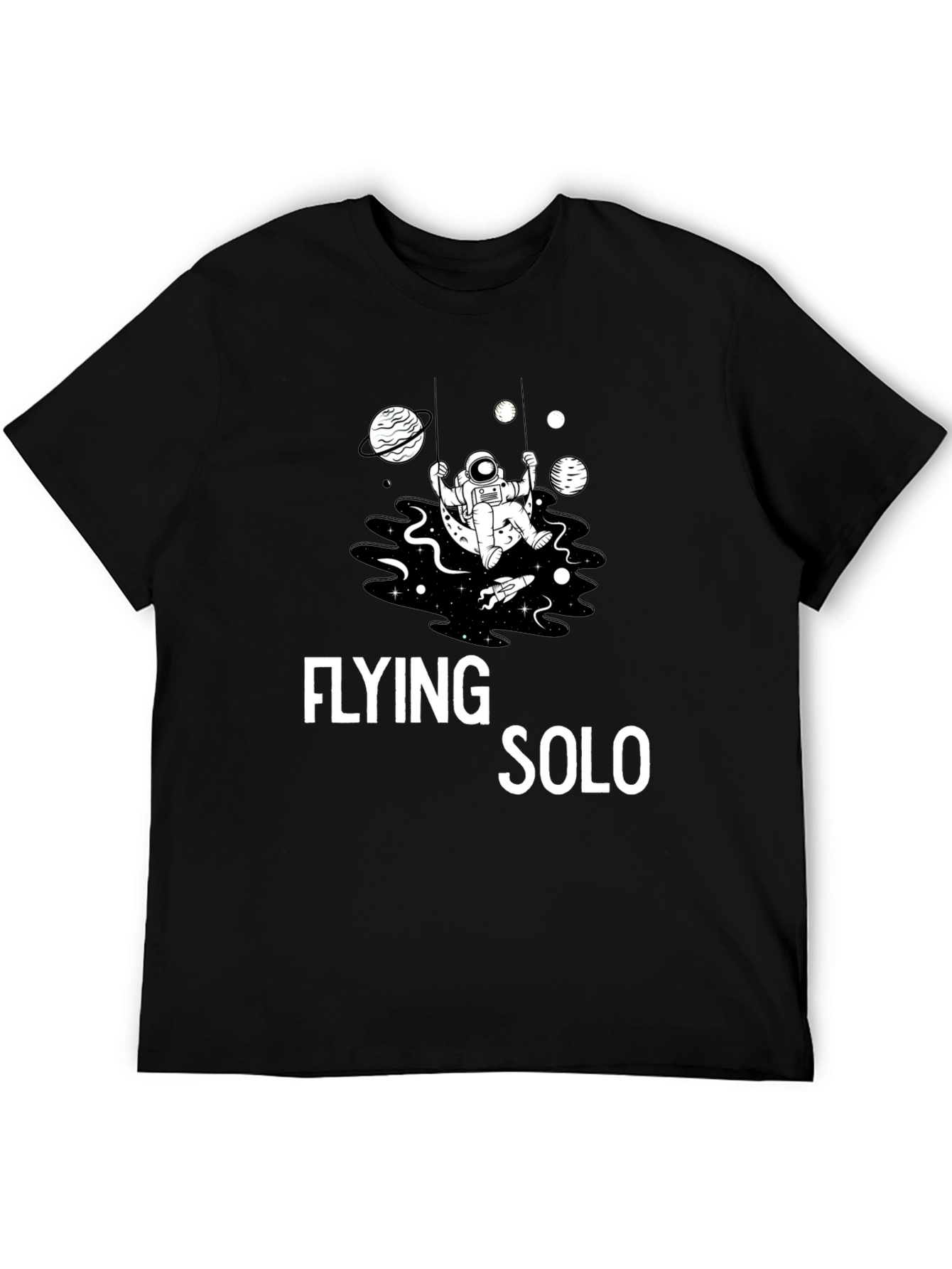 Flying Solo Graphic Tee - Space Astronaut Design